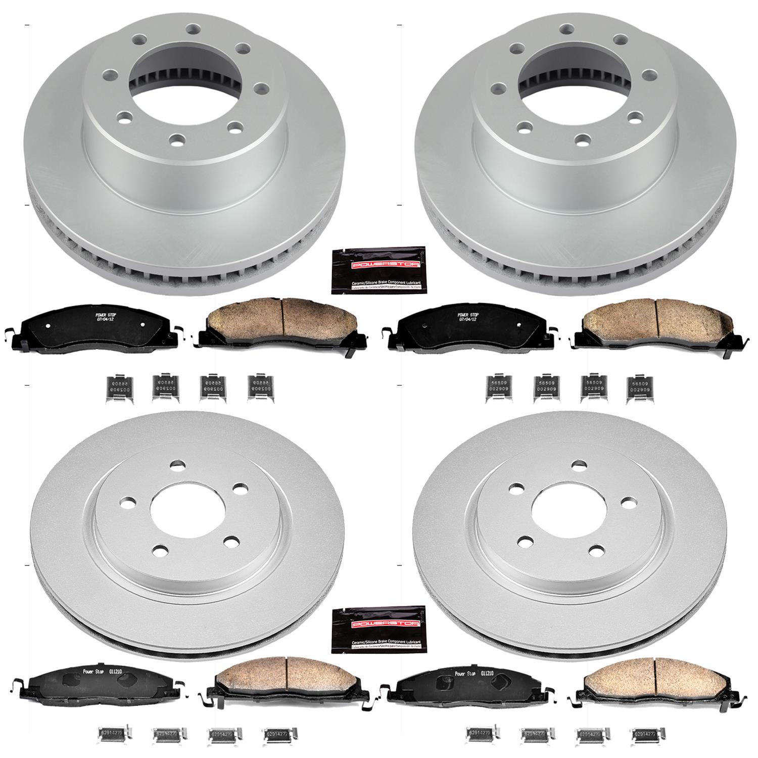 Power Stop 09-10 Dodge Ram 2500 Front & Rear Z17 Coated Brake Kit (2x psbAR8373EVC, 2x psbAR8374EVC, 1x psb17-1399, 1x psb17-1400) thumbnail 8