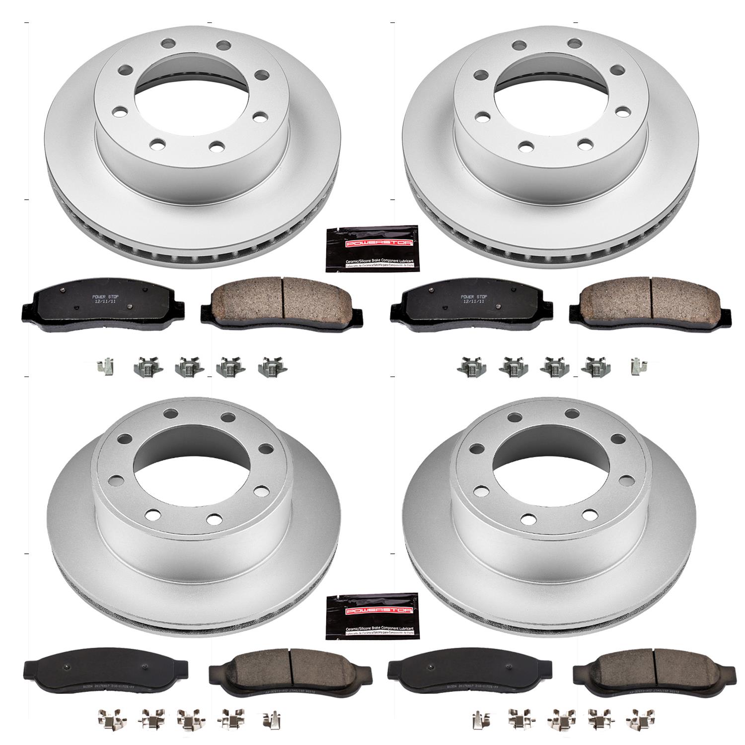 Power Stop 10-11 Ford F-350 Super Duty Front & Rear Z17 Coated Brake Kit (2x psbAR85107EVC, 2x psbAR85116EVC, 1x psb17-1333, 1x psb17-1334) thumbnail 8
