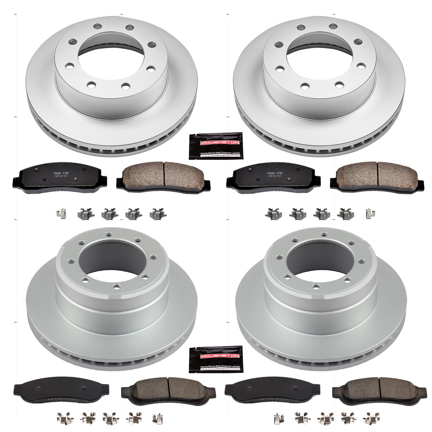 Power Stop 2011 Ford F-350 Super Duty Front & Rear Z2017 Coated Brake Kit (1x psbCRK5579, 2x psbAR85107EVC, 1x psb17-1333) thumbnail 8