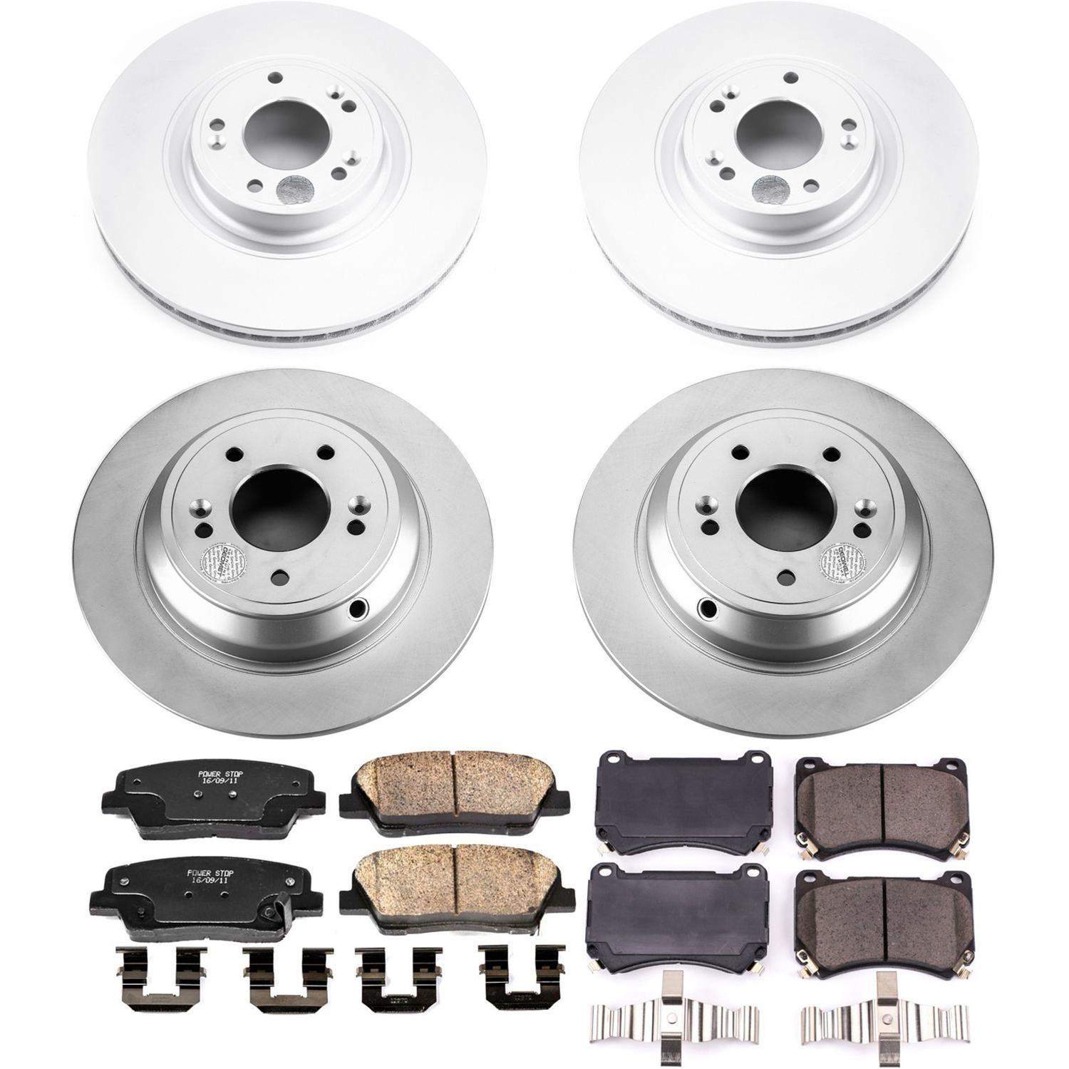 Power Stop 2009 Hyundai Genesis Front & Rear Z17 Evolution Geomet Coated Brake Kit (1x psbCRK5847, 1x psbCRK5843) thumbnail 5