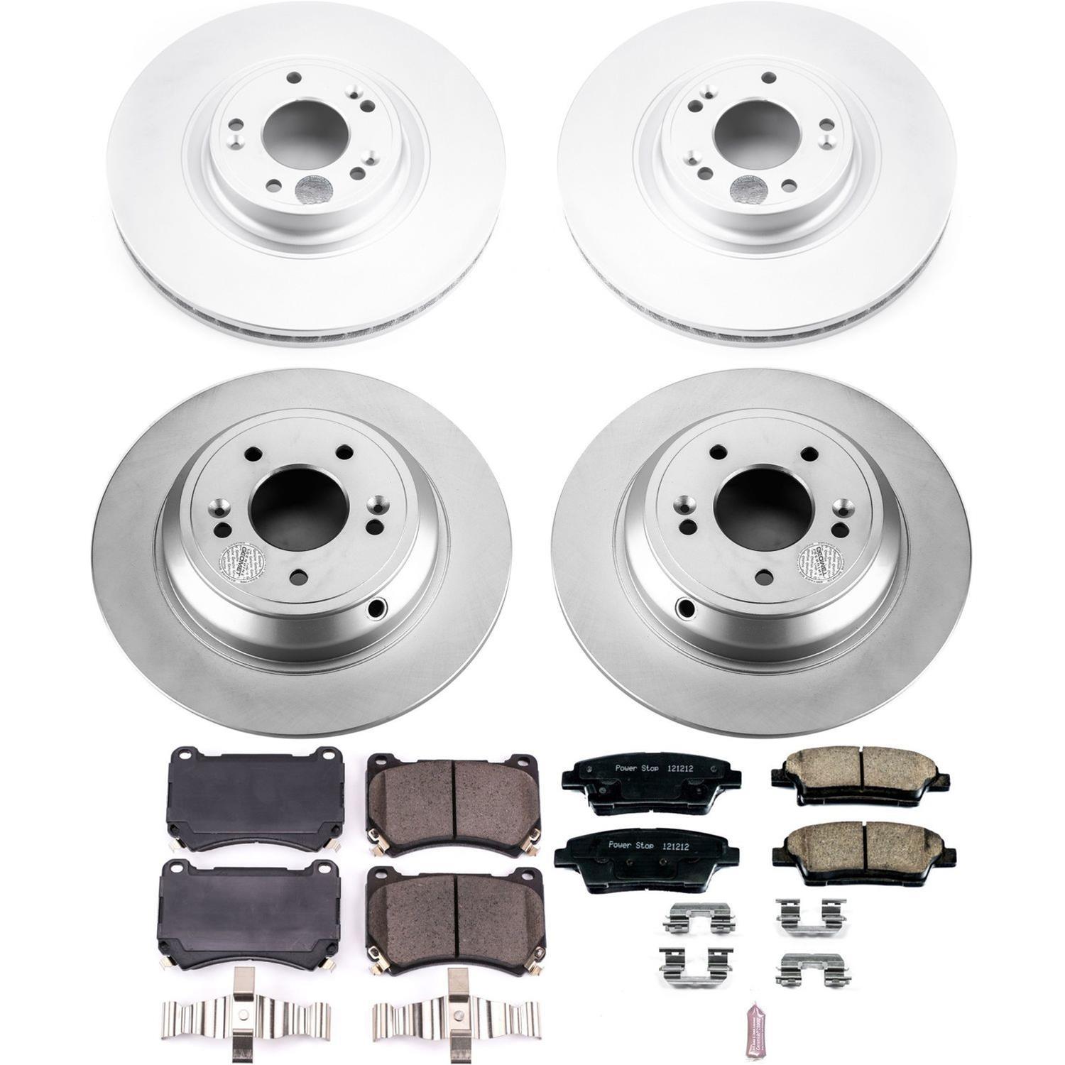 Power Stop 10-14 Hyundai Genesis Front & Rear Z17 Evolution Geomet Coated Brake Kit (1x psbCRK5848, 1x psbCRK5843) thumbnail 4