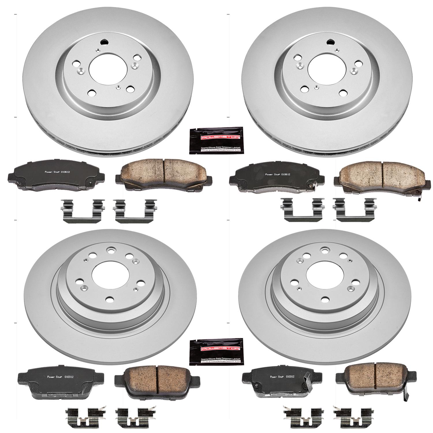 Power Stop 09-14 Acura TL Front & Rear Z17 Evolution Geomet Coated Brake Kit (1x psbCRK5854, 1x psbCRK5855)