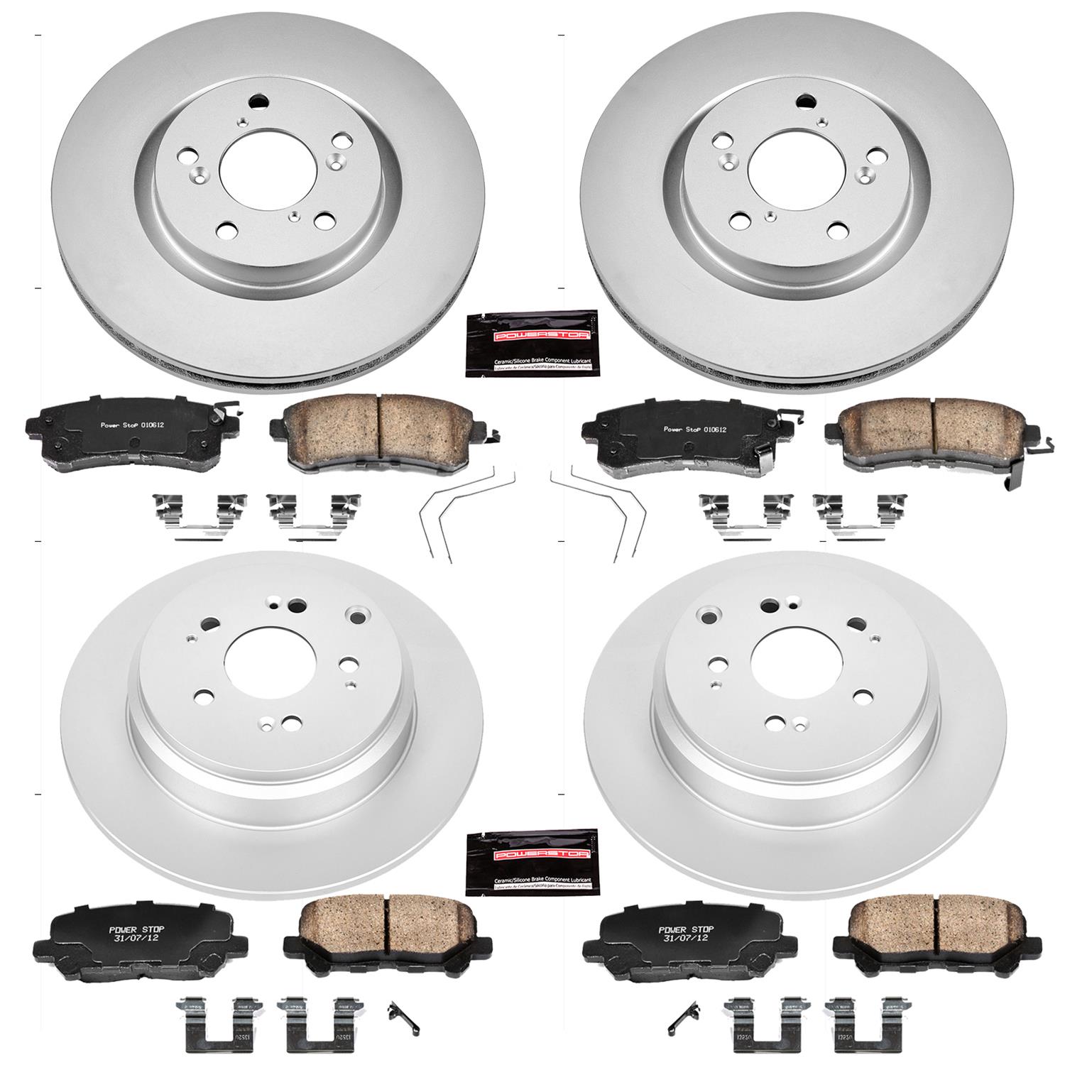 Power Stop 11-14 Honda Odyssey Front & Rear Z17 Evolution Geomet Coated Brake Kit (1x psbCRK4685, 1x psbCRK5857) thumbnail 4