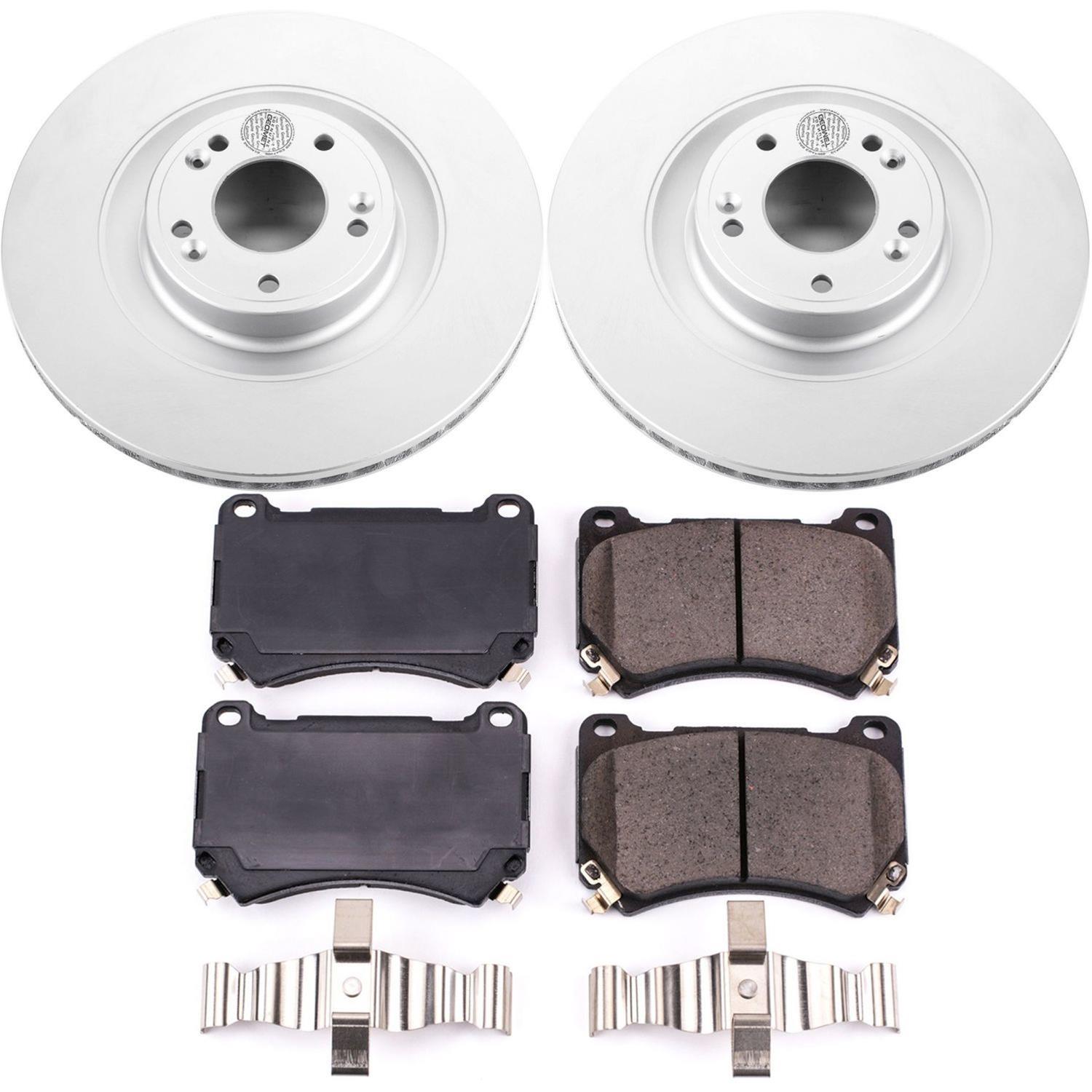 Power Stop 2011 Hyundai Equus Front & Rear Z17 Evolution Geomet Coated Brake Kit (1x psbCRK5928, 1x psbCRK7341) thumbnail 5