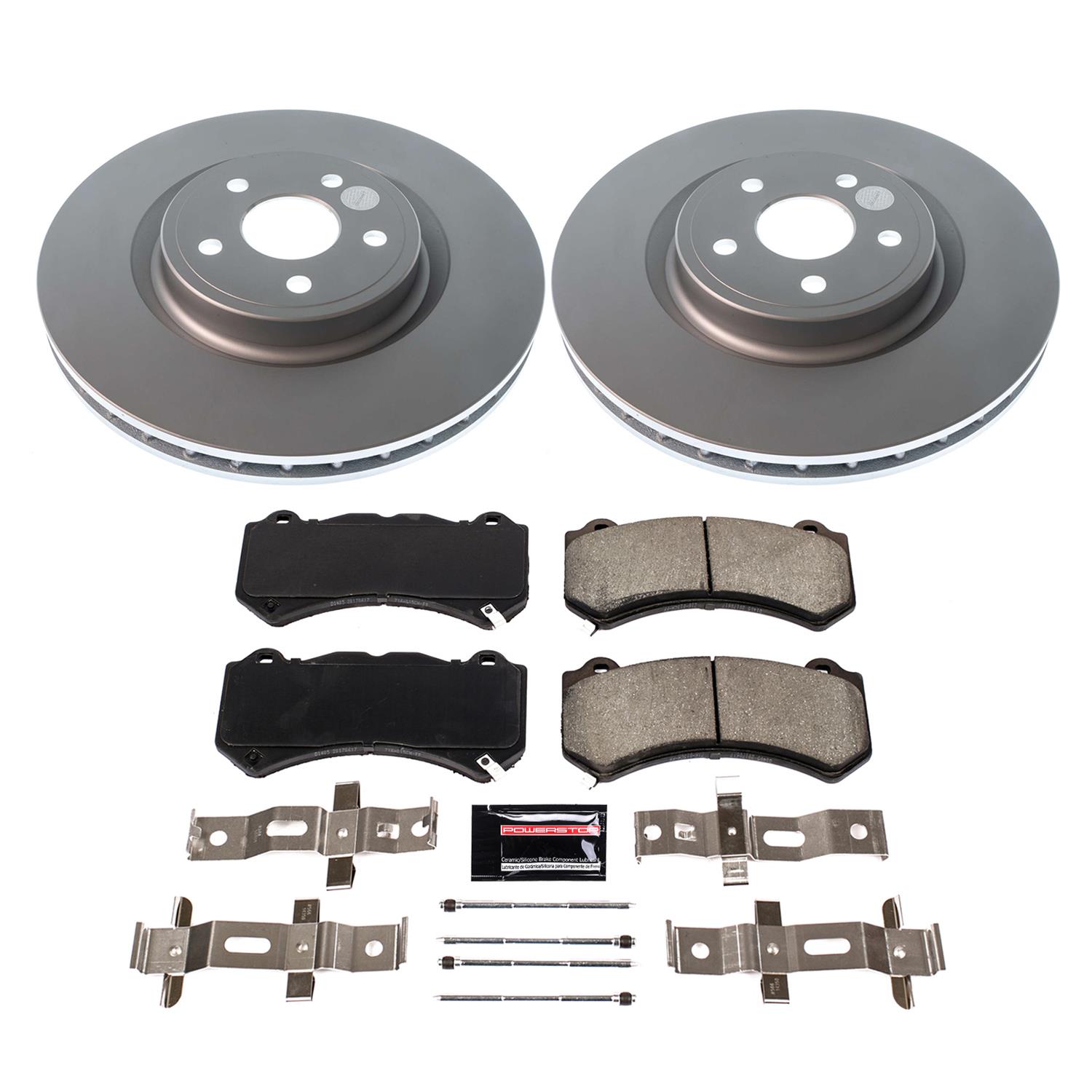 Power Stop 12-20 Jeep Grand Cherokee Front Z17 Coated Brake Kit (1x psb17-1405, 2x psbAR83080EVC) thumbnail 4