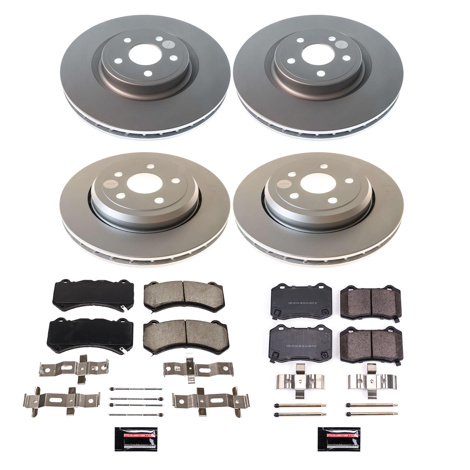 Power Stop 12-17 Jeep Grand Cherokee Front & Rear Z17 Coated Brake Kit (1x psb17-1405, 2x psbAR83080EVC, 1x psbCRK5956) thumbnail 4