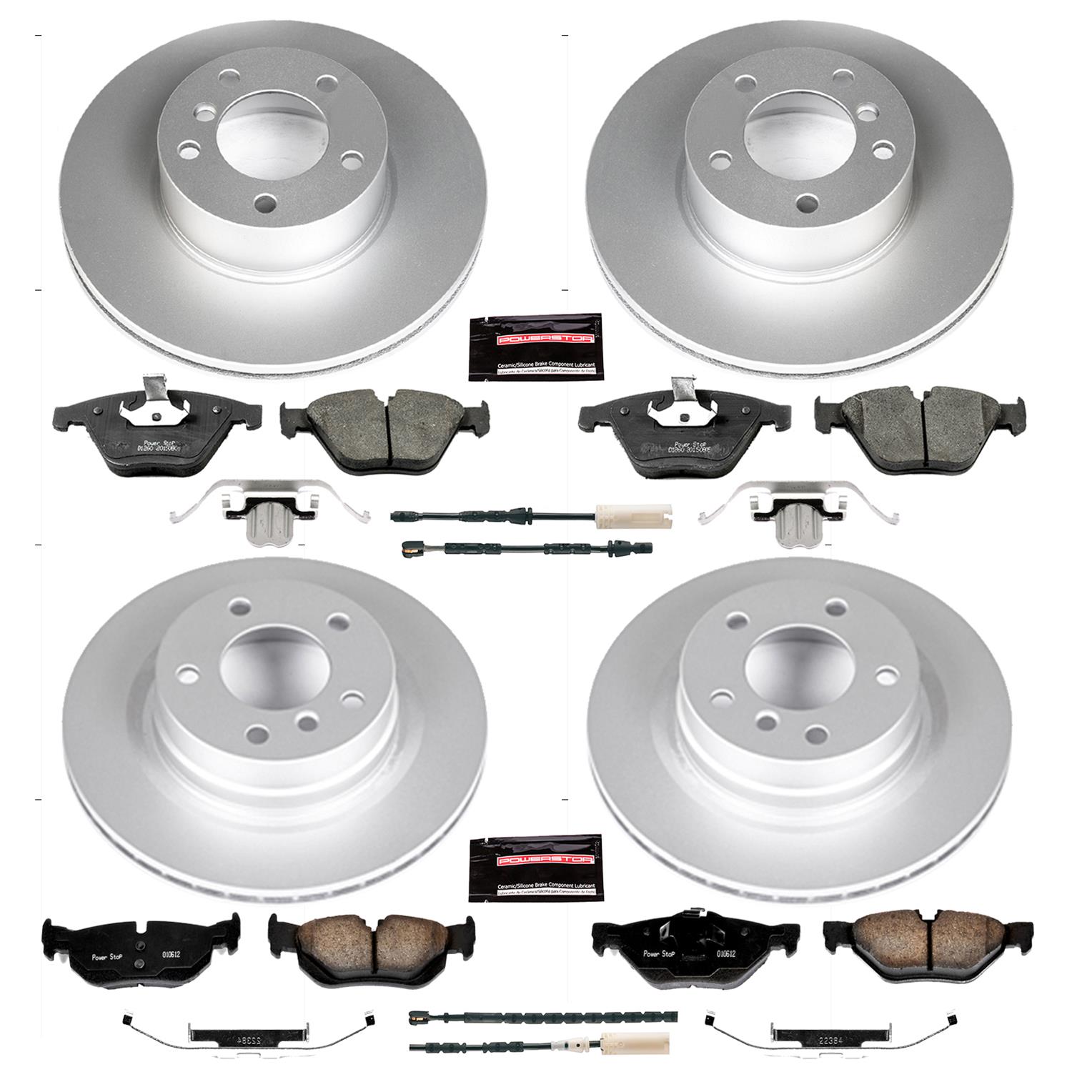 PowerStop Z23 Evolution Sport GEOMET Coated Brake Kits for 2011-2013 328I - CRK6072 Rotor and Pad Combos, Geomet Coated, Carbon Fiber Ceramic Pads, Solid Surface, Front and Rear, BMW, Kit thumbnail 4