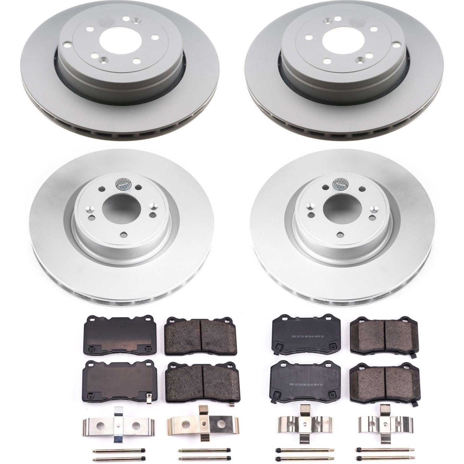 Power Stop 10-16 Hyundai Genesis Coupe Front & Rear Z17 Evolution Geomet Coated Brake Kit (1x psbCRK6166, 1x psbCRK6165) thumbnail 4