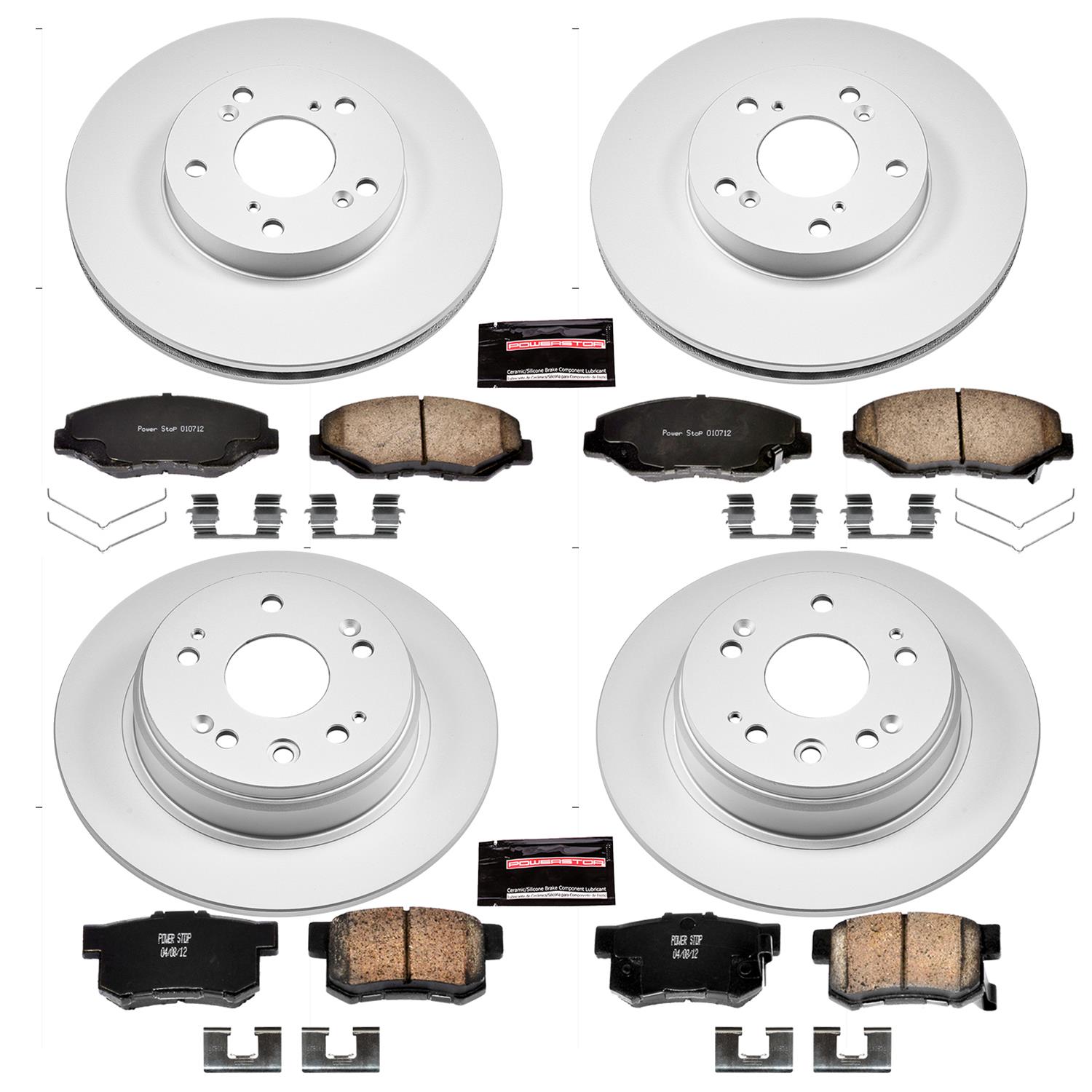 Power Stop 02-04 Honda CR-V Front & Rear Z17 Evolution Geomet Coated Brake Kit (1x psbCRK6172, 1x psbCRK1043) thumbnail 4