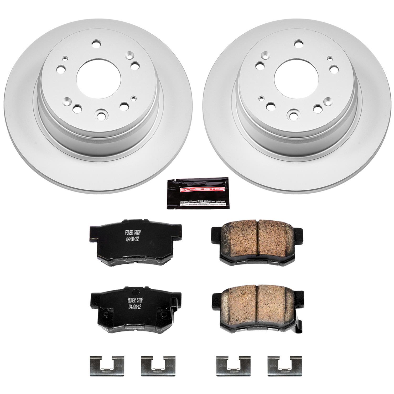 Power Stop 02-04 Honda CR-V Front & Rear Z17 Evolution Geomet Coated Brake Kit (1x psbCRK6172, 1x psbCRK1043) thumbnail 6