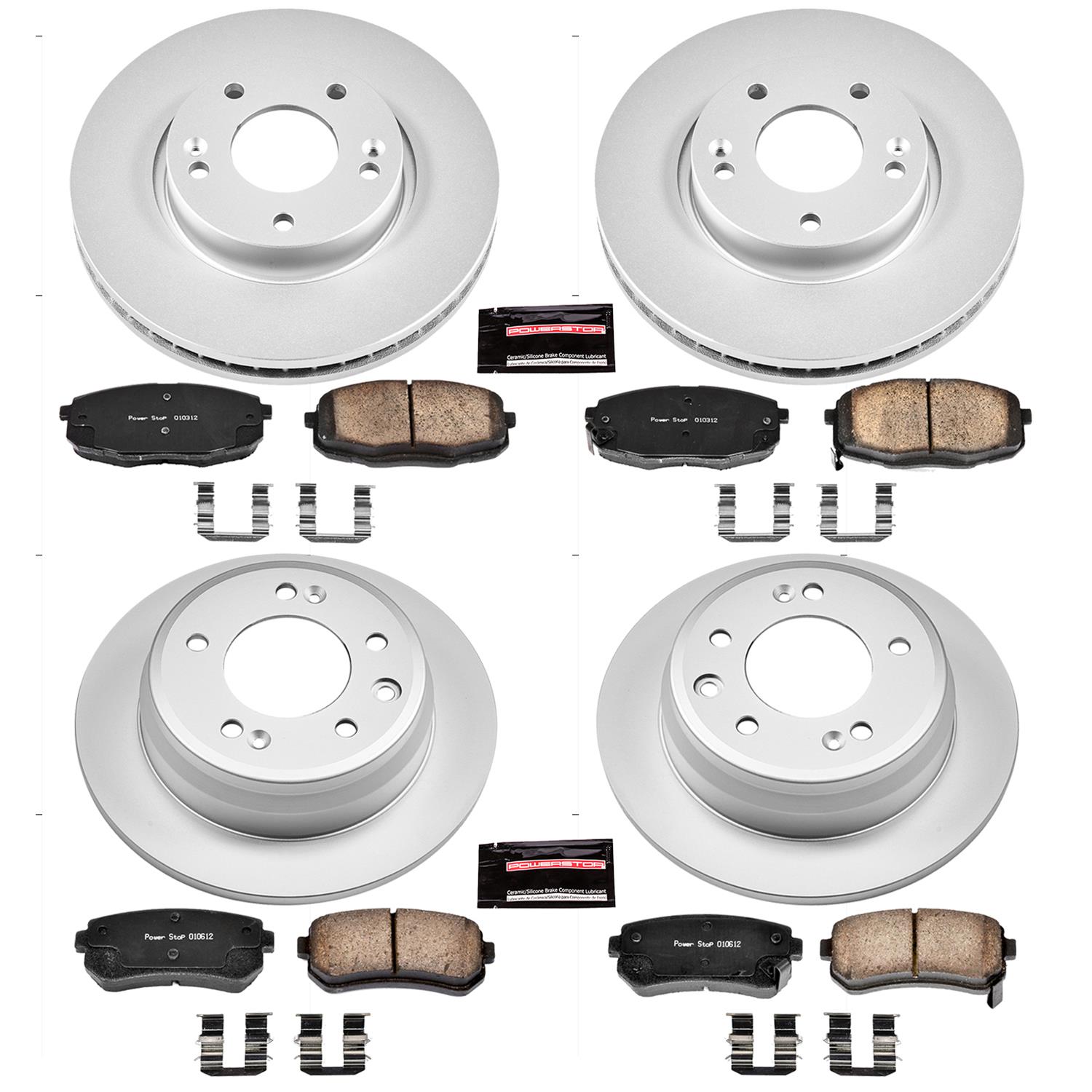 Power Stop 09-12 Hyundai Elantra Front & Rear Z17 Evolution Geomet Coated Brake Kit (1x psbCRK6093, 1x psbCRK5366) thumbnail 4
