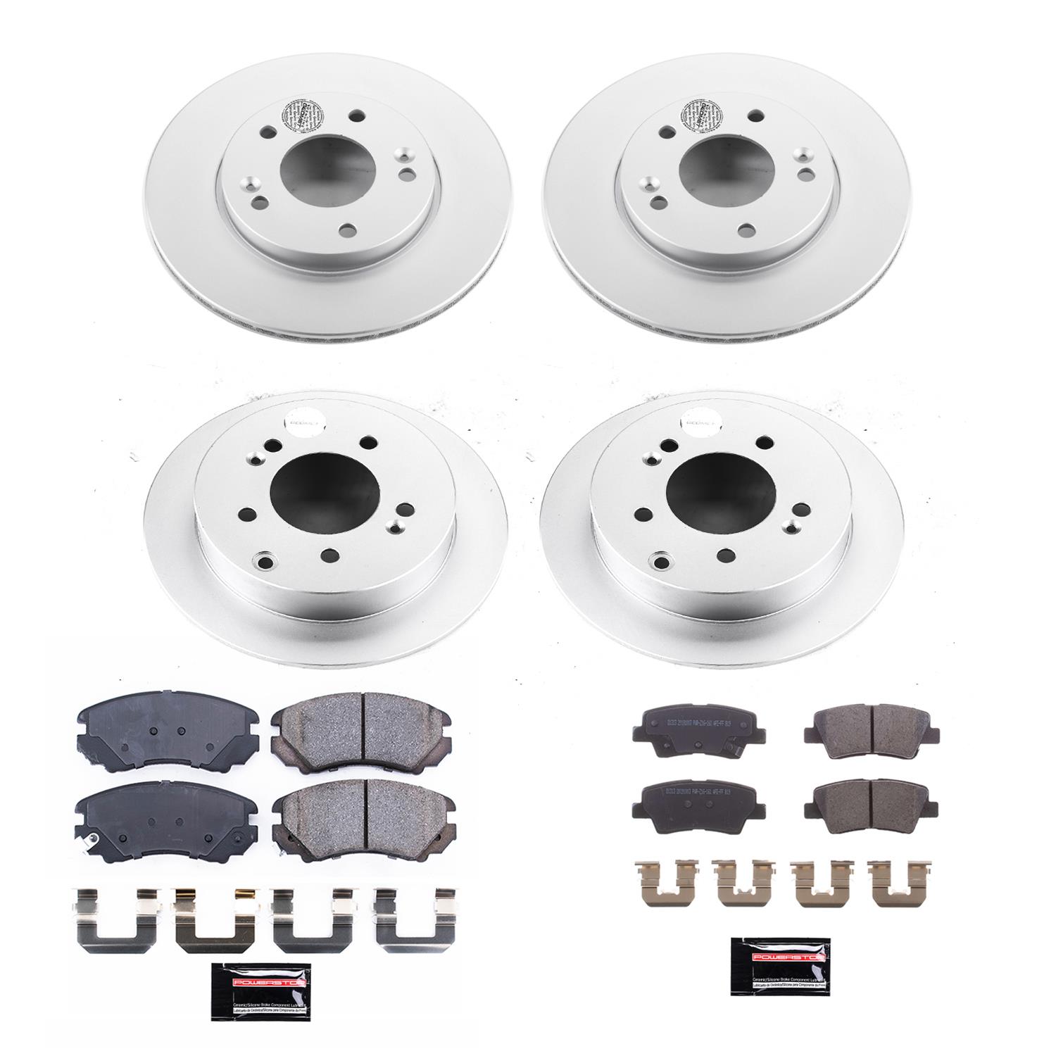 Power Stop 10-11 Kia Soul Front & Rear Z17 Evolution Geomet Coated Brake Kit (1x psbCRK5916, 1x psbCRK6309) thumbnail 7