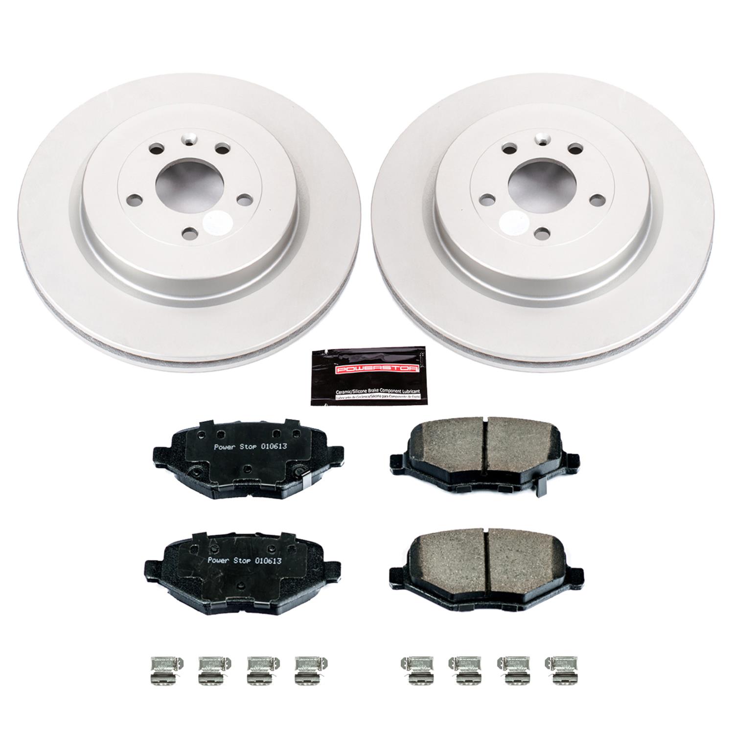 PowerStop Z17 Evolution Plus GEOMET Coated Brake Kits CRK6375 Rotor and Pad Combos, Geomet Coated, Front and Rear, Solid Surface Rotors, Ceramic Pads, Ford, Lincoln, Kit thumbnail 4