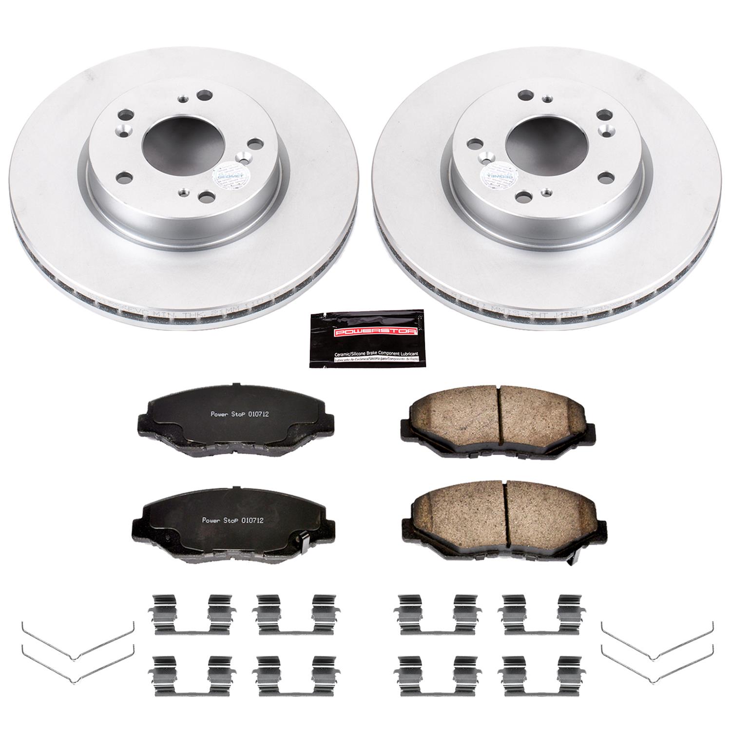 Power Stop 13-17 Honda Accord Front & Rear Z17 Evolution Geomet Coated Brake Kit (1x psbCRK5368, 1x psbCRK6490) thumbnail 2