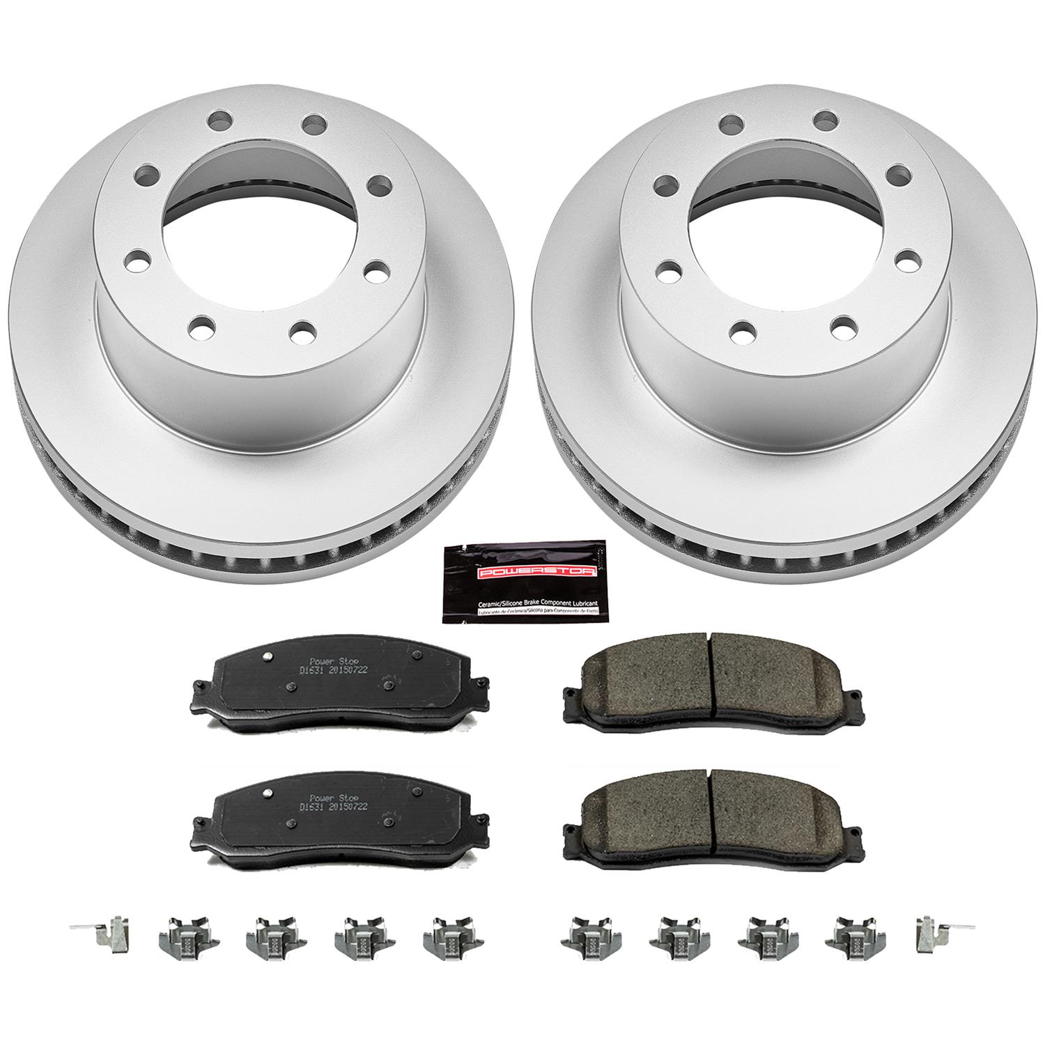 Power Stop 2012 Ford F-350 Super Duty Front Z17 Coated Brake Kit (2x psbAR85107EVC, 1x psb17-1631) thumbnail 9