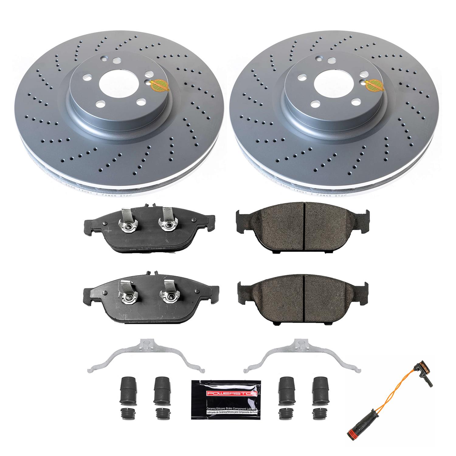 Power Stop 12-14 Mercedes-Benz E550 Front Z23 Coated Brake Kit (1x psbSW-0505, 1x psbZ23-1652, 2x psbEBR1263EVC) thumbnail 4