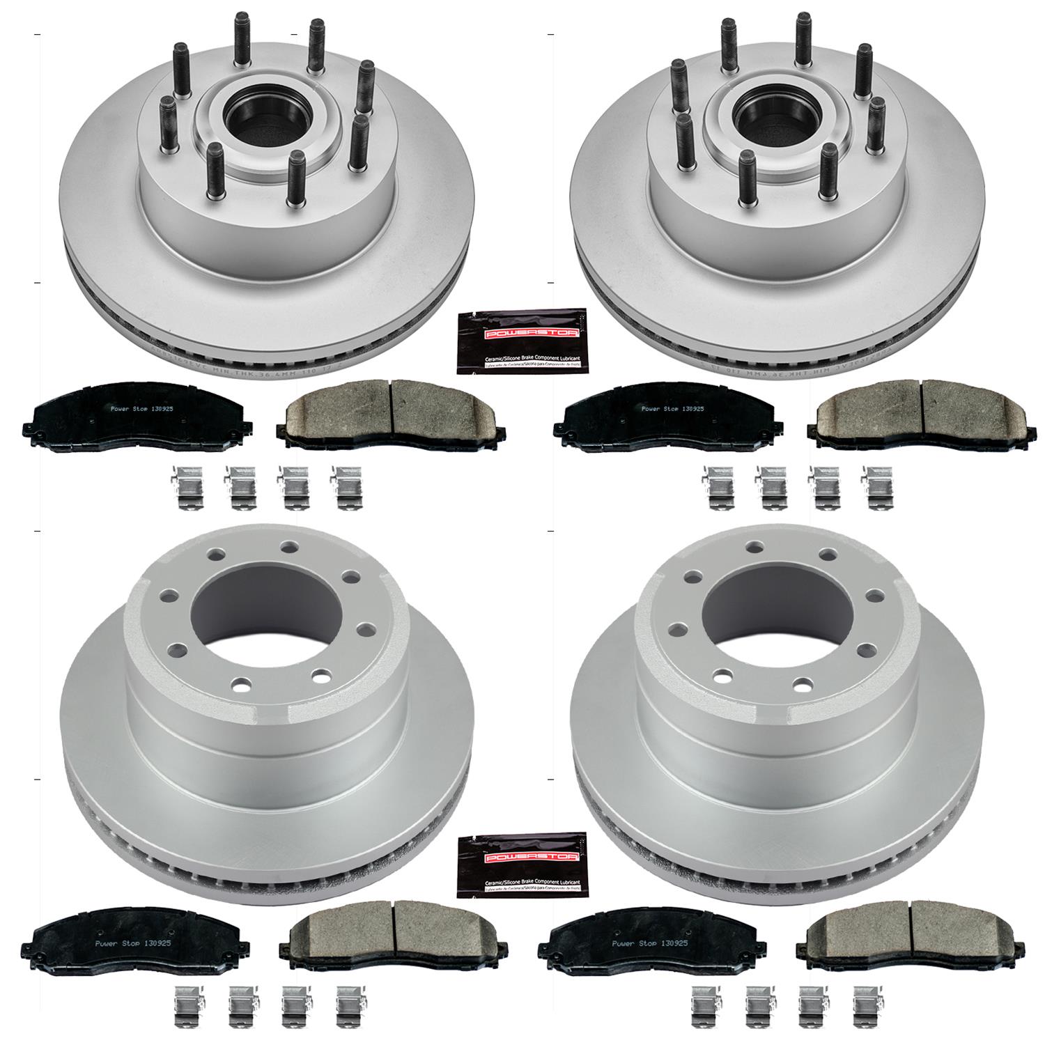Power Stop 13-22 Ford F-350 Super Duty Front & Rear Z17 Coated Brake Kit (2x psbAR85169EVC, 2x psbAR85155EVC, 1x psb17-1680, 1x psb17-1691) thumbnail 3
