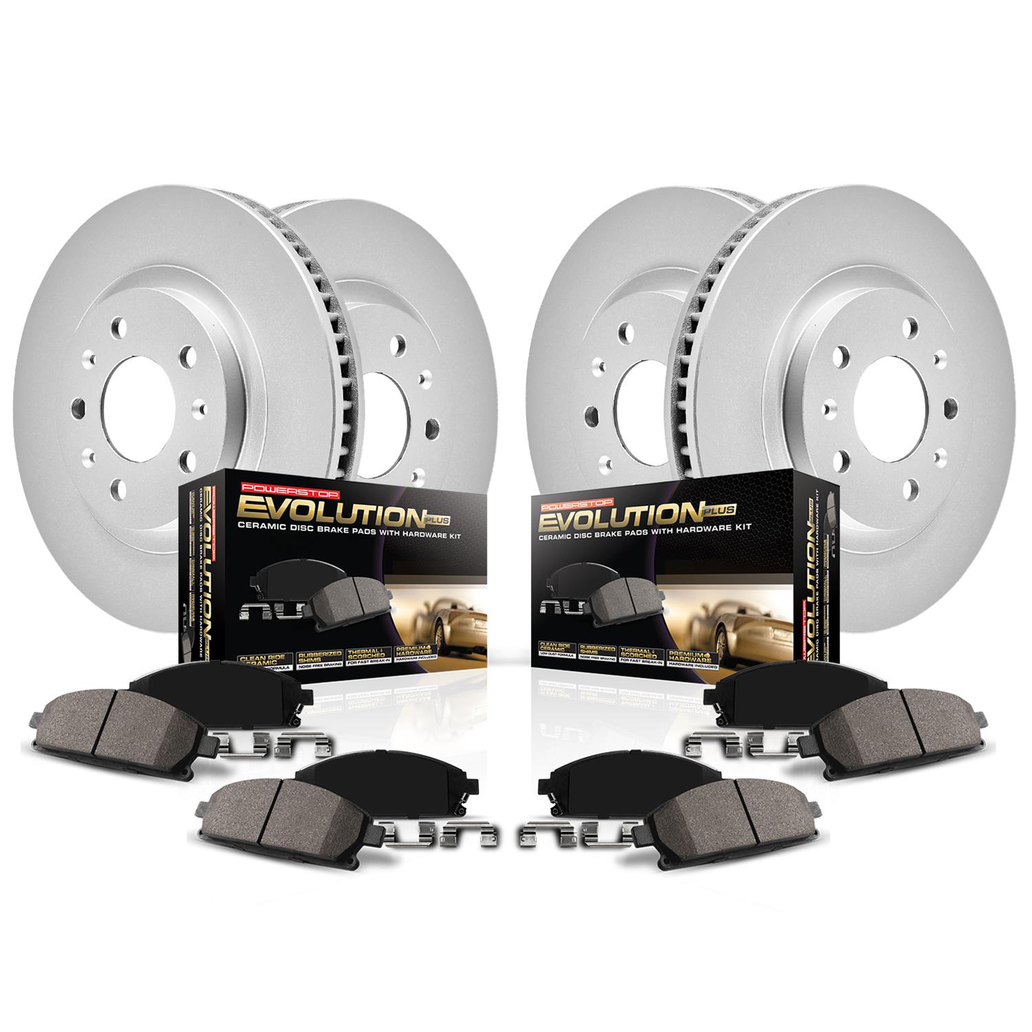 Power Stop CRK7136 Power Stop Z17 Evolution Plus GEOMET Coated Brake Kits Summit Racing