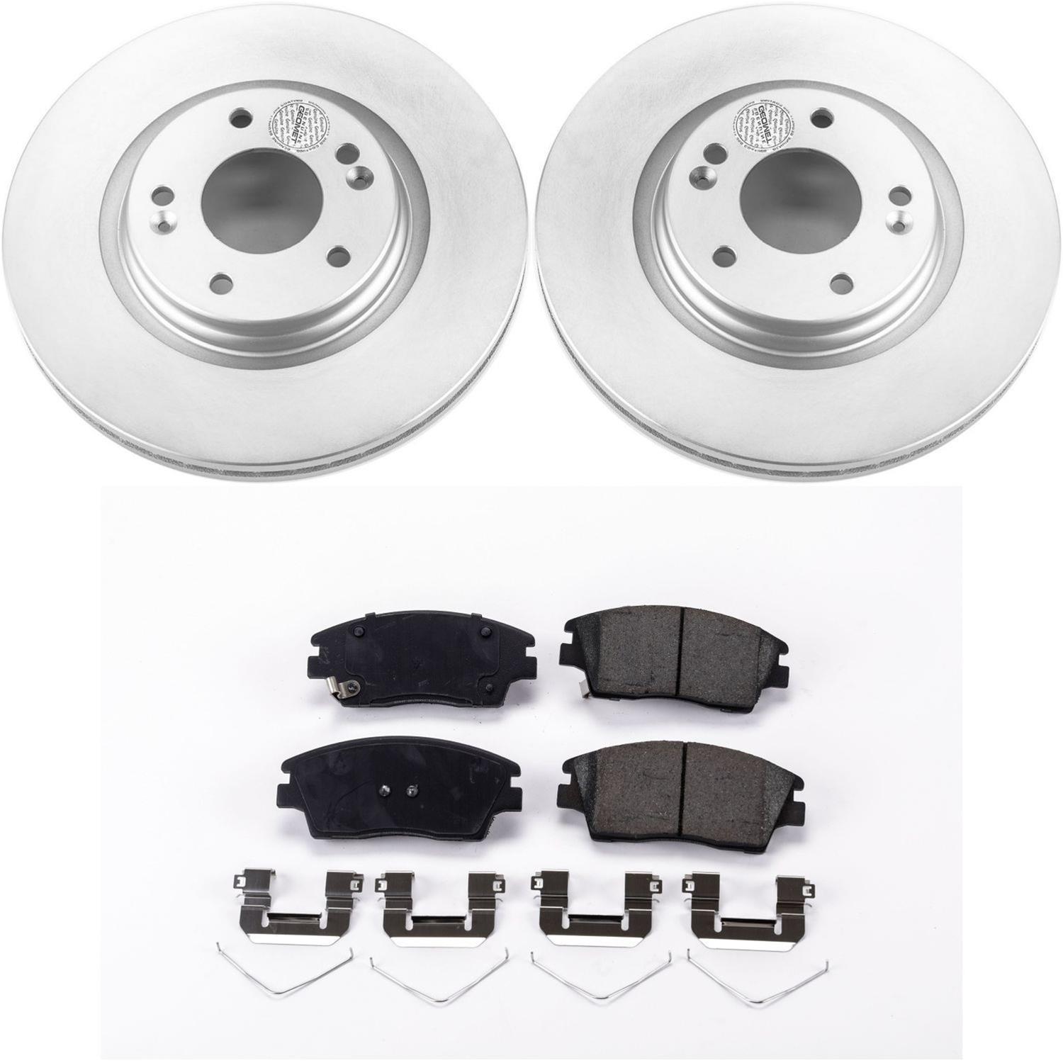 Power Stop 17-19 Hyundai Elantra Front & Rear Z17 Evolution Geomet Coated Brake Kit (1x psbCRK7904, 1x psbCRK7355) thumbnail 5