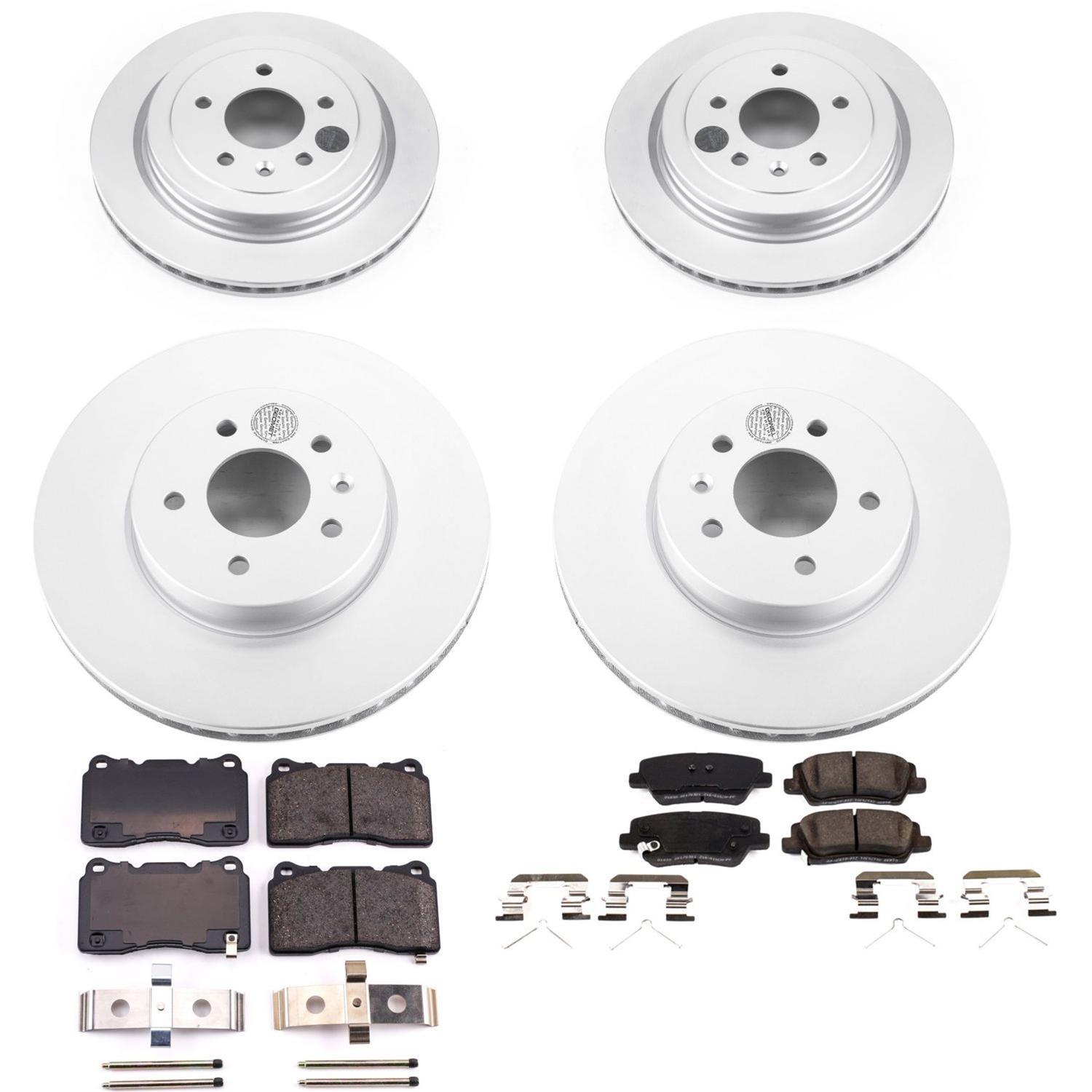 Power Stop 16-18 Cadillac ATS Front & Rear Z17 Evolution Geomet Coated Brake Kit (1x psbCRK7401, 1x psbCRK6389) thumbnail 5