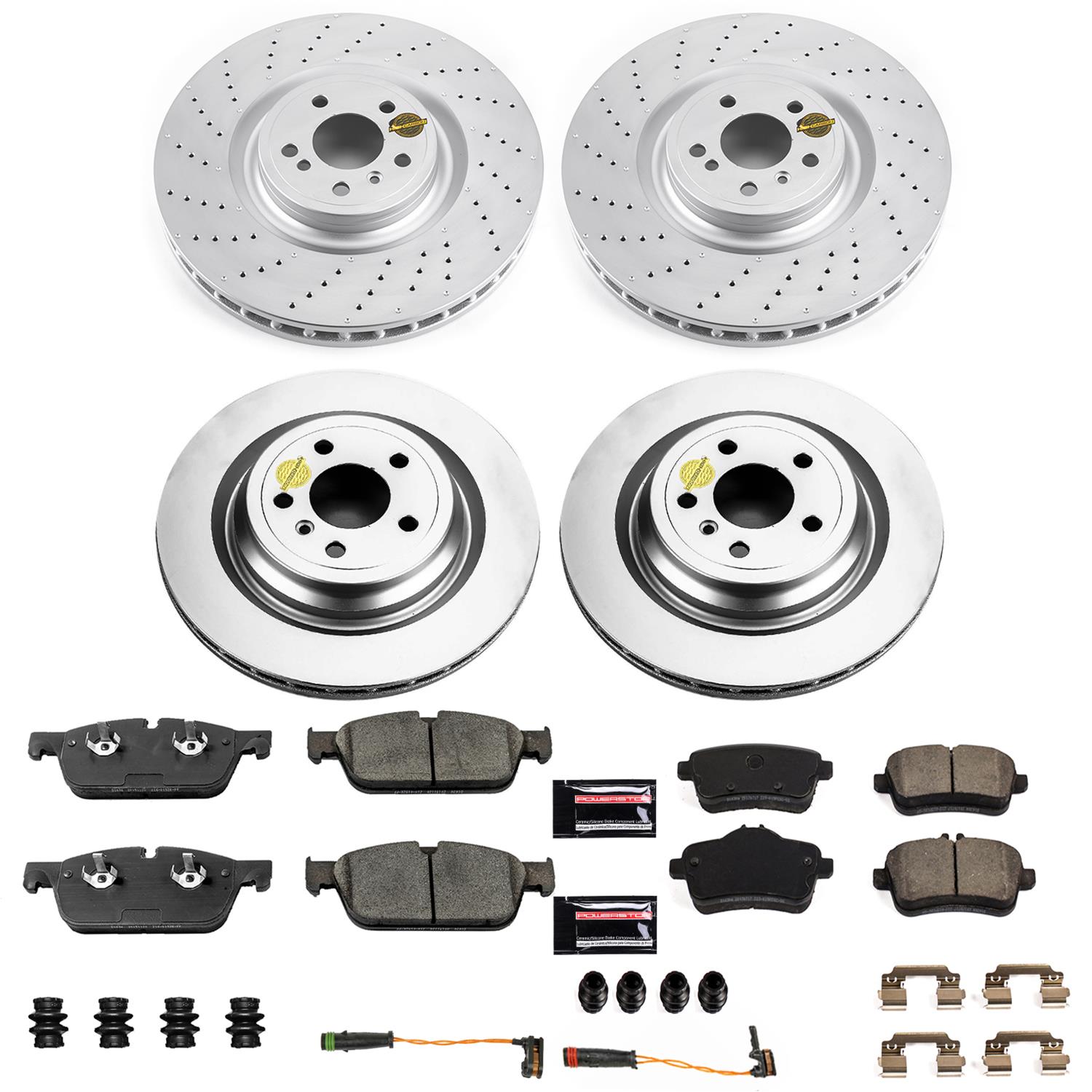 Power Stop 2016 Mercedes-Benz GLE450 AMG Front & Rear Z23 Coated Brake Kit (1x psbZ23-1636, 1x psbCRK7438, 2x psbEBR1461EVC, 1x psbSW-0510) thumbnail 2