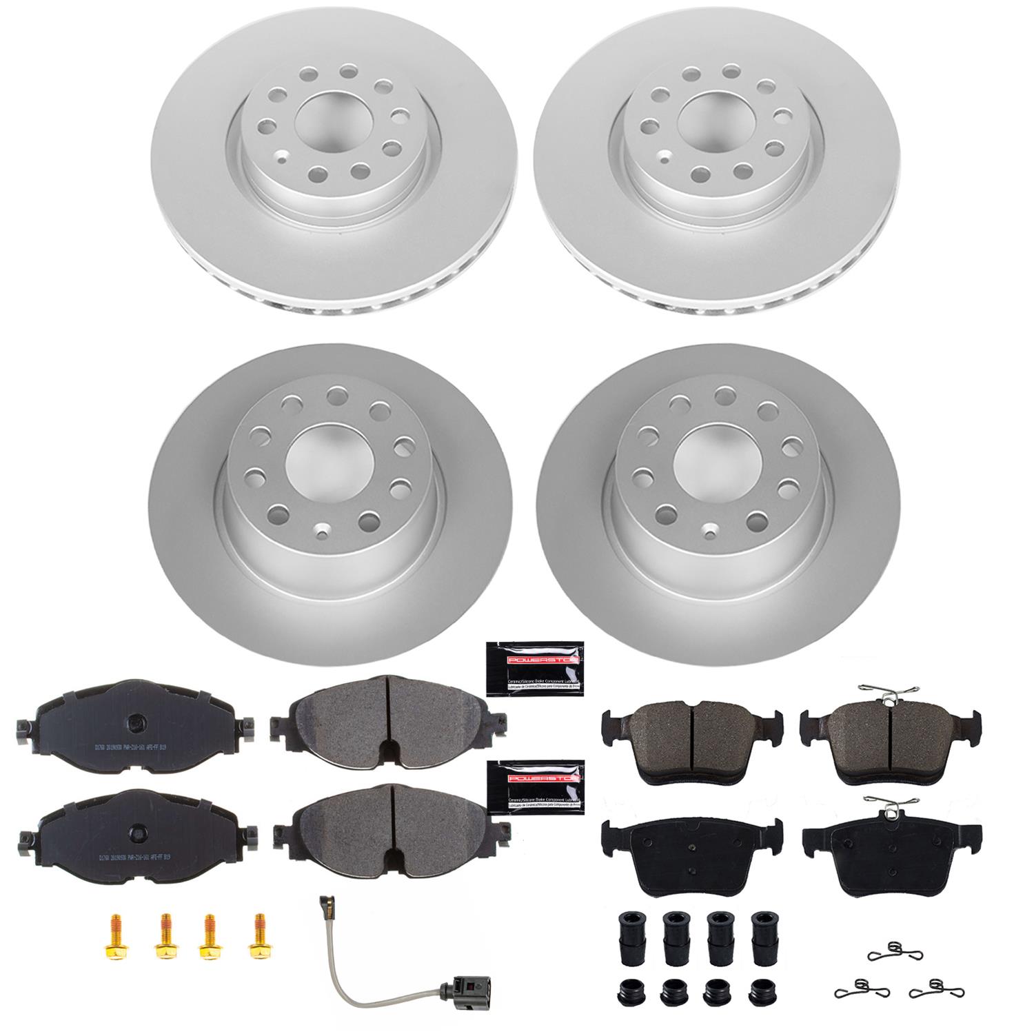 Power Stop 15-18 Audi A3 Front & Rear Z23 Evolution Sport Coated Brake Kit (1x psbCRK7082, 1x psbCRK7093) thumbnail 2