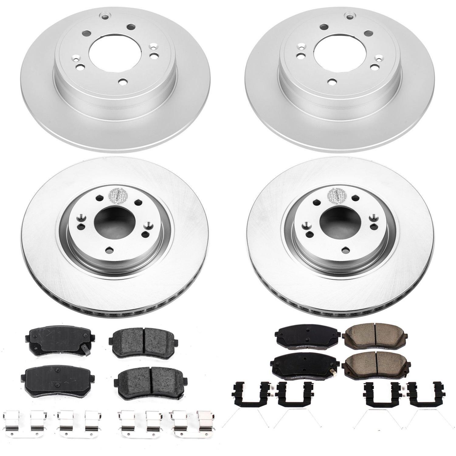 Power Stop 17-19 Hyundai Sonata Front & Rear Z17 Evolution Geomet Coated Brake Kit (1x psbCRK7509, 1x psbCRK7505) thumbnail 4