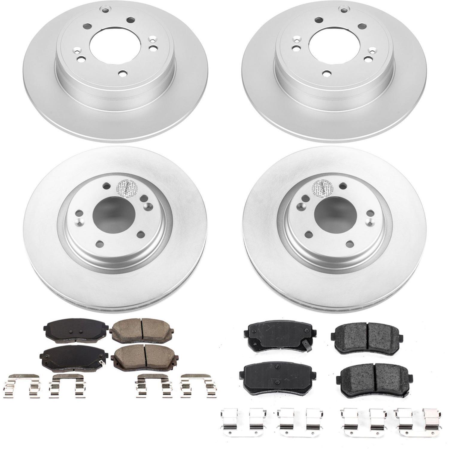 Power Stop 16-19 Hyundai Sonata Front & Rear Z17 Evolution Geomet Coated Brake Kit (1x psbCRK7353, 1x psbCRK7505) thumbnail 5