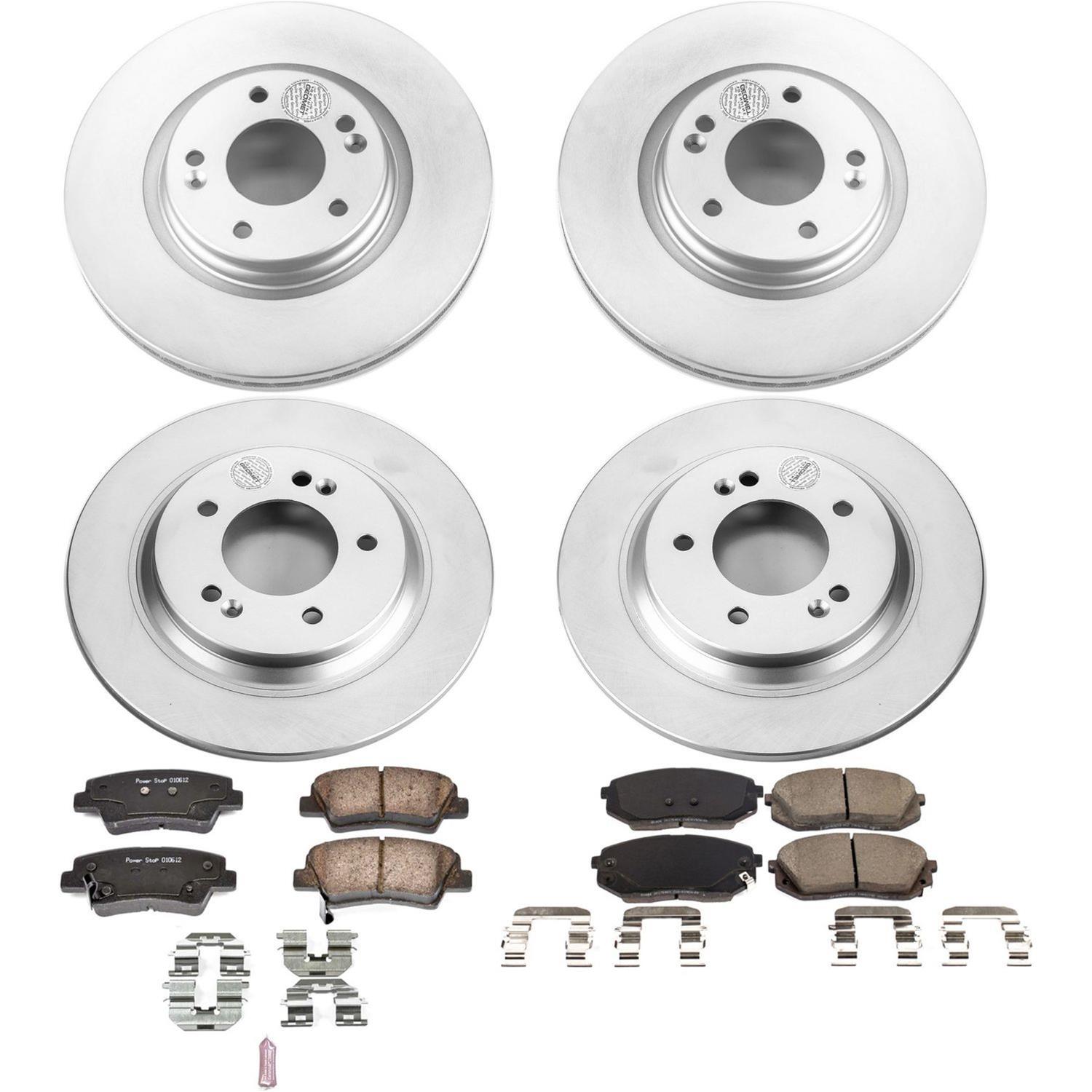 Power Stop 17-19 Hyundai Sonata Front & Rear Z17 Evolution Geomet Coated Brake Kit (1x psbCRK7524, 1x psbCRK7353) thumbnail 4