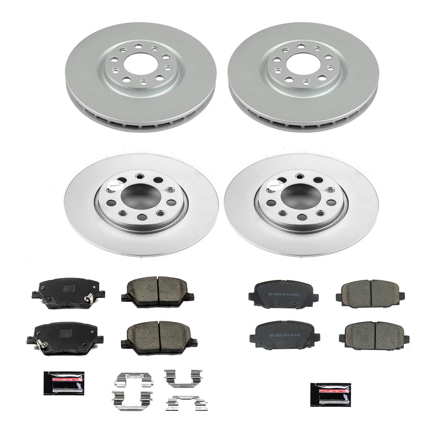 Power Stop 17-19 Jeep Compass Front & Rear Z17 Evolution Geomet Coated Brake Kit (1x psbCRK7736, 1x psbCRK7299) thumbnail 5