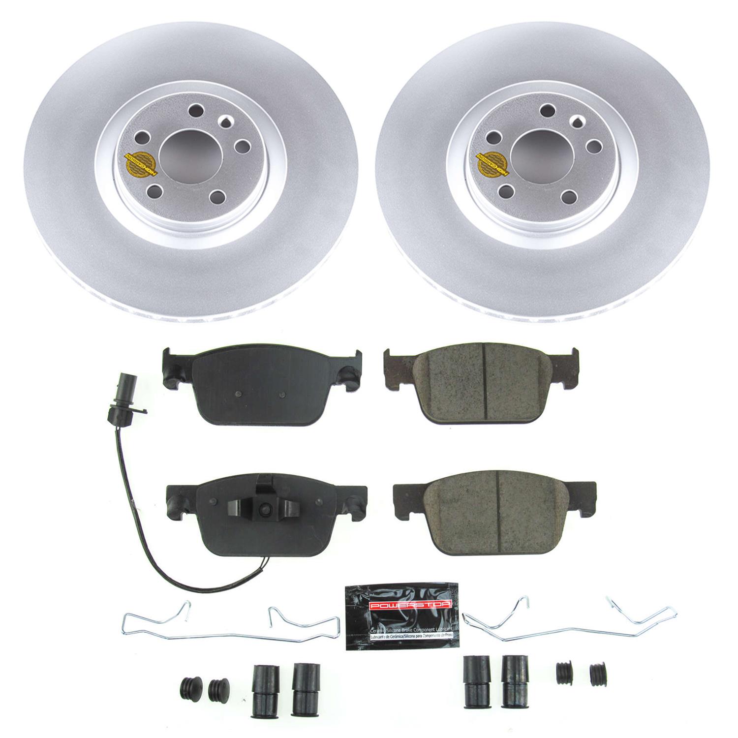 Power Stop 17-19 Audi A4 Front & Rear Z23 Evolution Sport Coated Brake Kit (1x psbCRK8091, 1x psbCRK7860) thumbnail 4