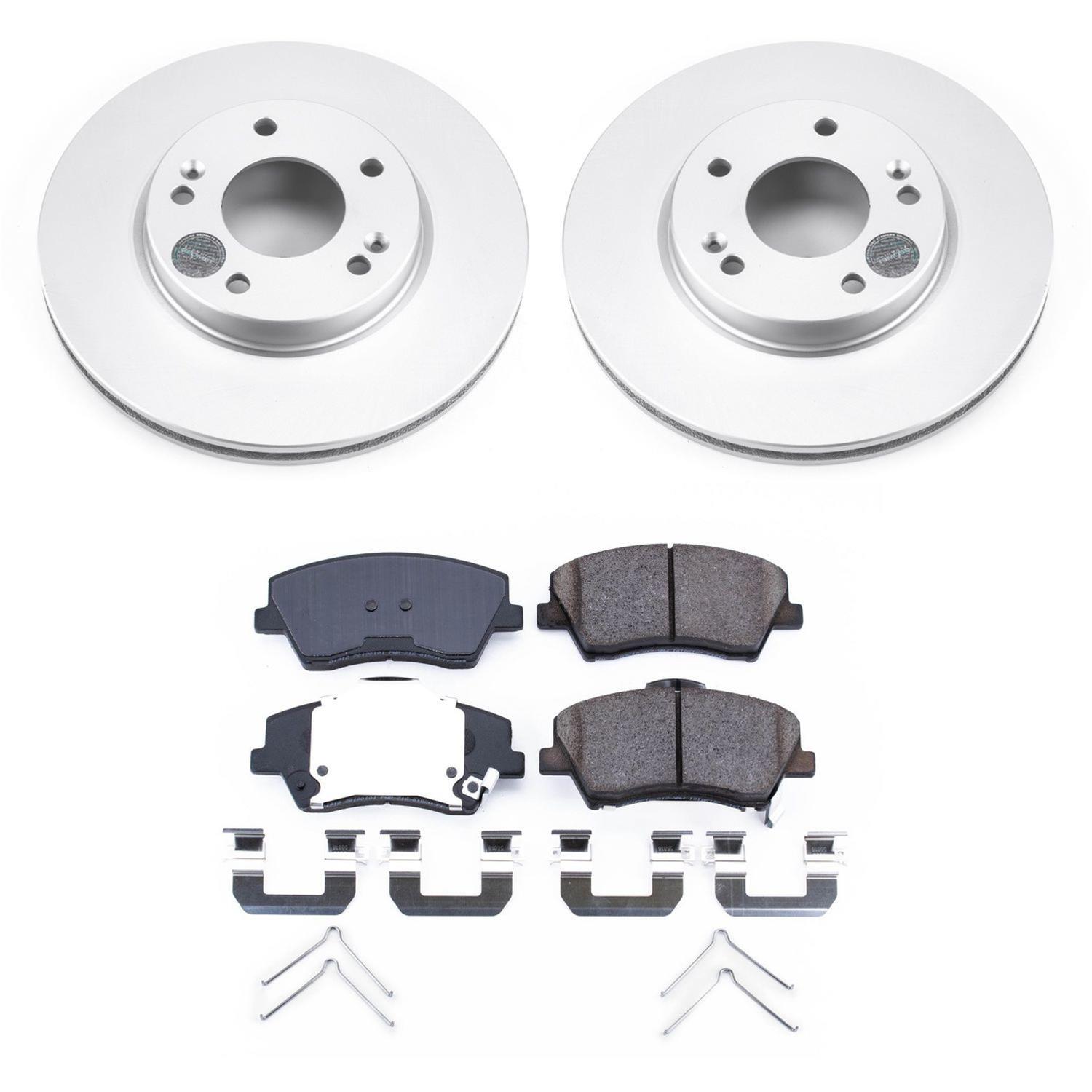 Power Stop 2017 Hyundai Ioniq Front & Rear Z17 Evolution Geomet Coated Brake Kit (1x psbCRK7524, 1x psbCRK7893) thumbnail 5