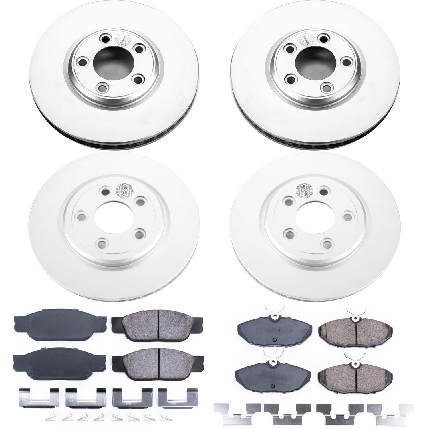 Power Stop 00-06 Lincoln LS Front & Rear Z17 Evolution Geomet Coated Brake Kit (1x psbCRK1351, 1x psbCRK1361) thumbnail 4
