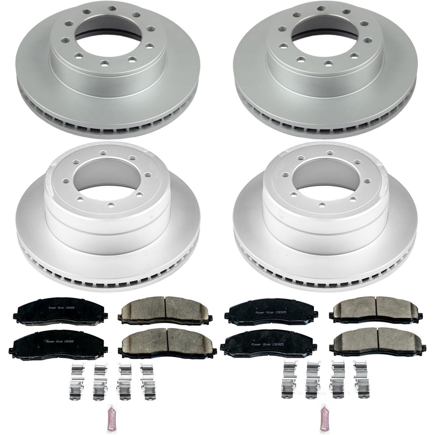 Power Stop 2016 Ford F-350 Super Duty Front & Rear Z2017 Coated Brake Kit (2x psbAR85154EVC, 2x psbAR85113EVC, 1x psb17-1680, 1x psb17-1691) thumbnail 2