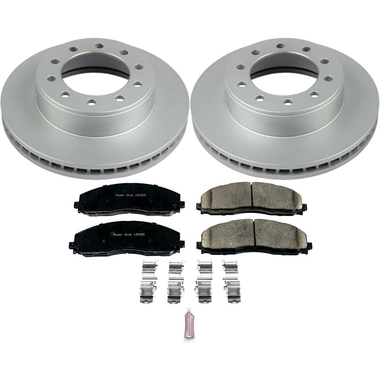 Power Stop 2016 Ford F-350 Super Duty Front Z17 Coated Brake Kit (2x psbAR85113EVC, 1x psb17-1680) thumbnail 3