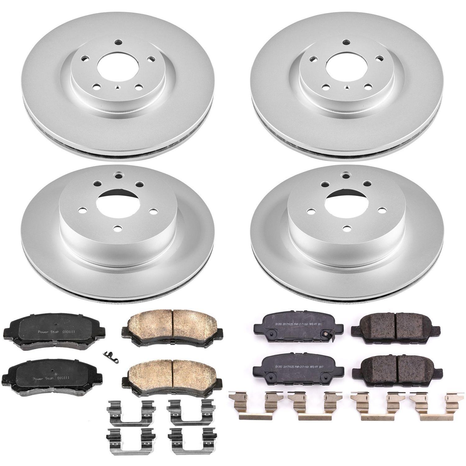 Power Stop 2018 Nissan Maxima Front & Rear Z17 Evolution Geomet Coated Brake Kit (1x psbCRK8062, 1x psbCRK3076) thumbnail 4