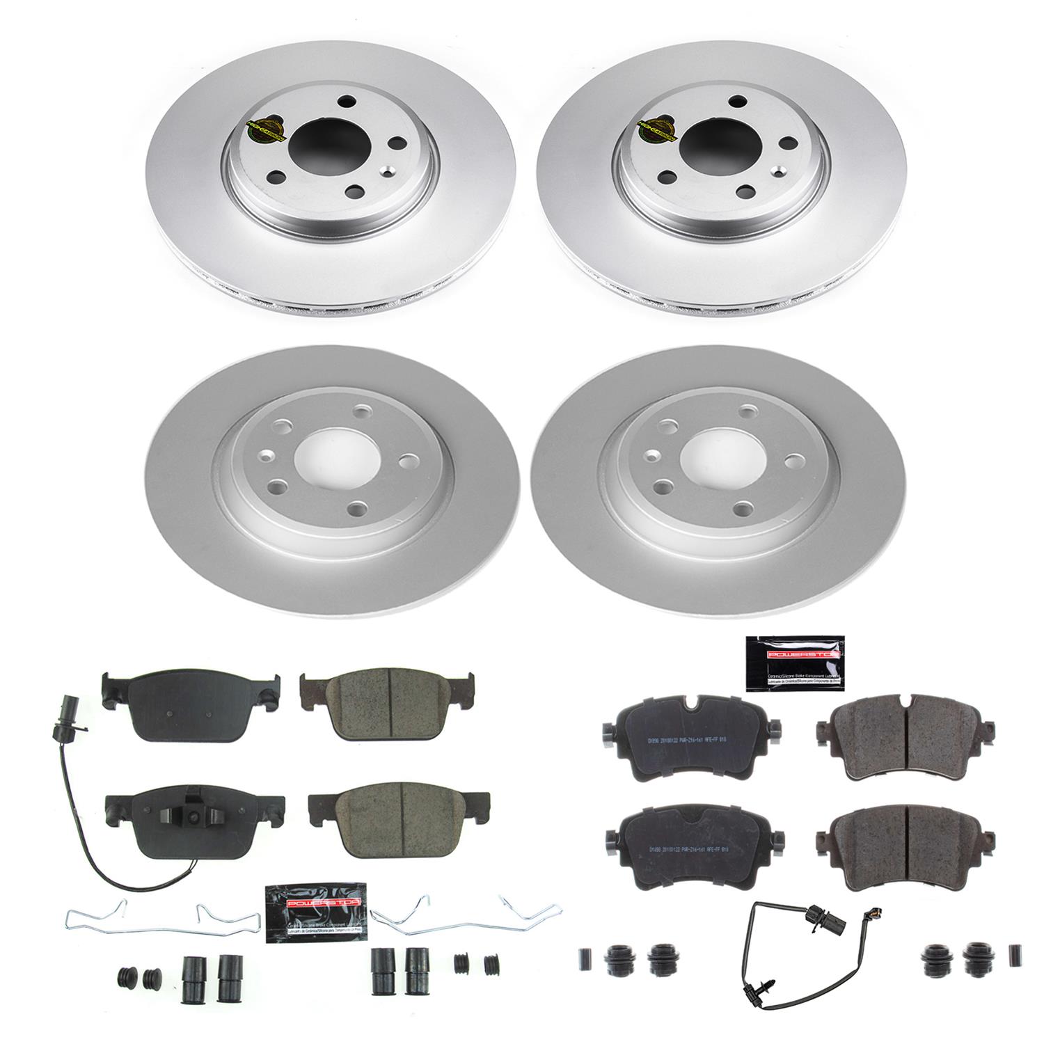 Power Stop 17-19 Audi A4 Front & Rear Z23 Evolution Sport Coated Brake Kit (1x psbCRK8091, 1x psbCRK7860) thumbnail 5