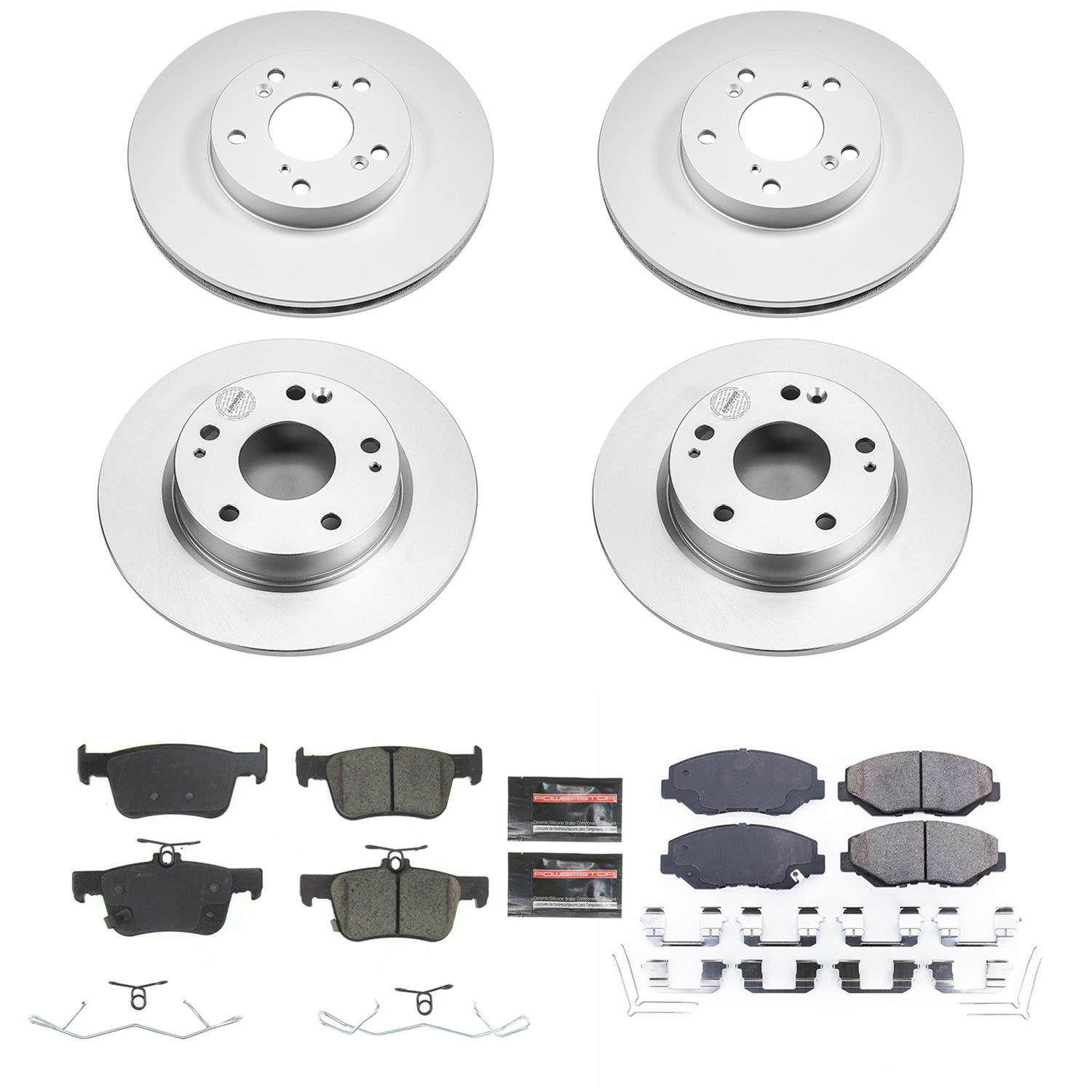 Power Stop 2020 Honda Civic Front & Rear Z17 Evolution Geomet Coated Brake Kit (1x psbCRK8330, 1x psbCRK1043) thumbnail 5