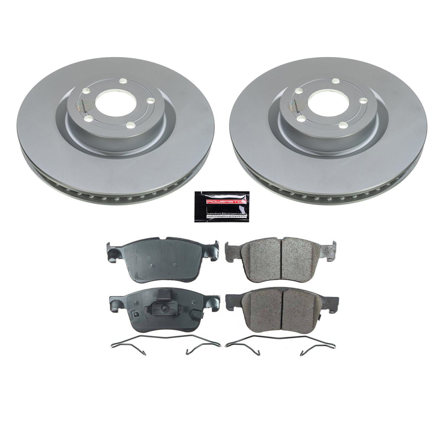 PowerStop Z17 Evolution Plus GEOMET Coated Brake Kits for 2020-2024 ESCAPE, CORSAIR, 2021-2024 BRONCO SPORT - CRK8644 Rotor and Pad Combos, Coated, Solid Surface Rotors, Ceramic Pads, Front and Rear, Ford, Lincoln, Kit thumbnail 8