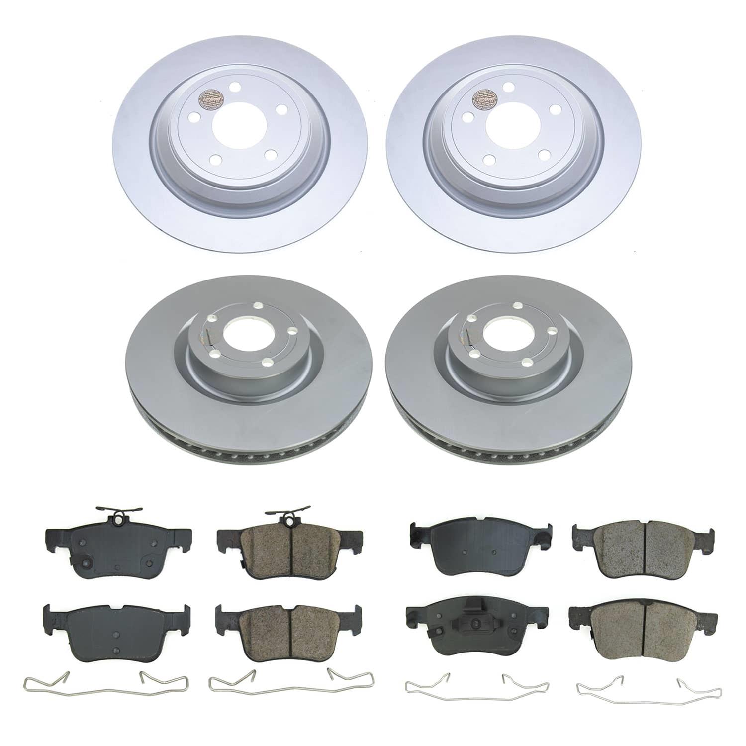 PowerStop Z17 Evolution Plus GEOMET Coated Brake Kits for 2020-2024 ESCAPE, CORSAIR, 2021-2024 BRONCO SPORT - CRK8644 Rotor and Pad Combos, Coated, Solid Surface Rotors, Ceramic Pads, Front and Rear, Ford, Lincoln, Kit thumbnail 6