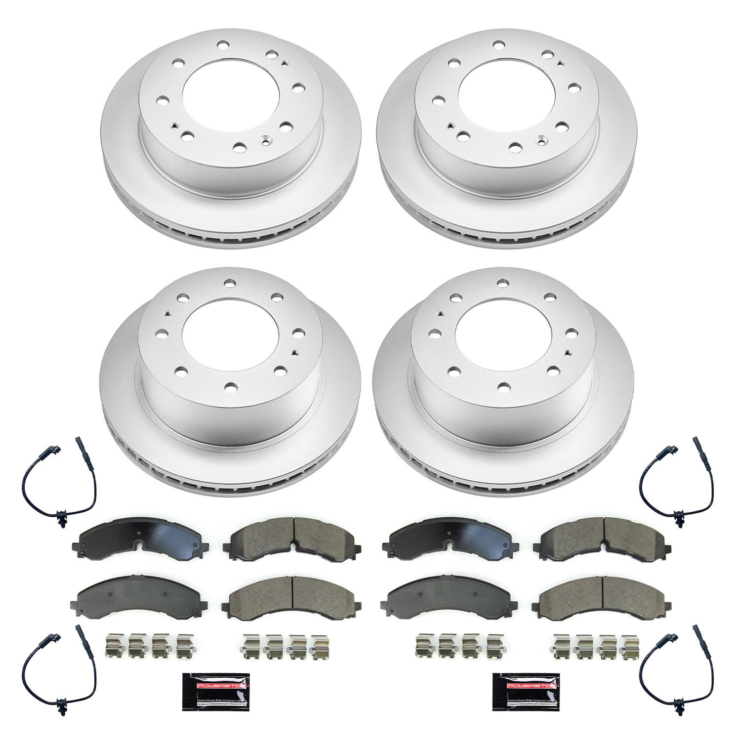 Power Stop 2020 GMC Sierra 2500 HD Front & Rear Z17 Coated Brake Kit (2x psbAR82155EVC, 2x psbAR82153EVC, 4x psbSW-1218, 2x psb17-2250) thumbnail 4