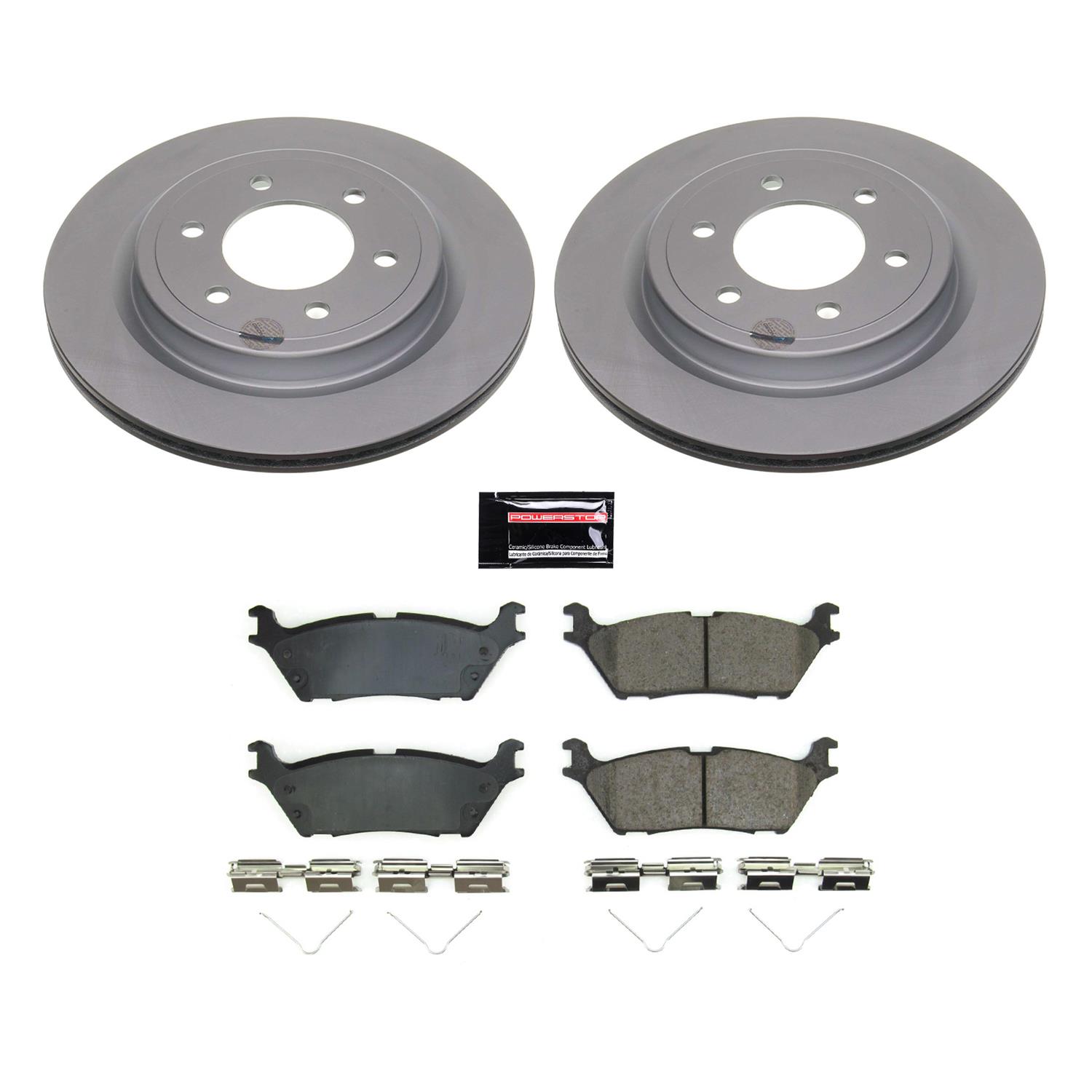 PowerStop Z17 Evolution Plus GEOMET Coated Brake Kits for 2022-2024 EXPEDITION, NAVIGATOR, 2021-2024 F-150 - CRK8803 Rotor and Pad Combos, Coated, Solid Surface Rotors, Ceramic Pads, Front and Rear, Ford, Lincoln, Kit thumbnail 5