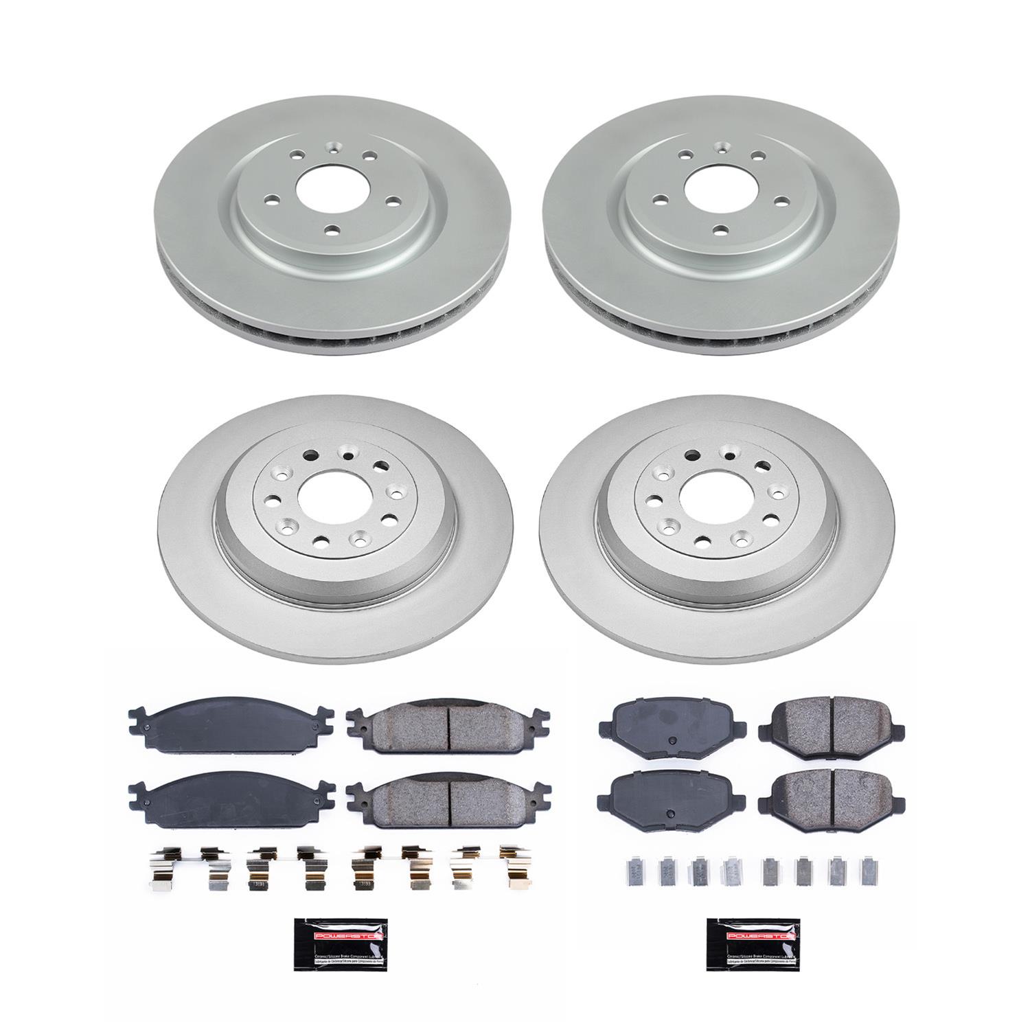 Power Stop 2010 Lincoln MKT Front & Rear Z17 Coated Brake Kit (1x psbCRK5509, 1x psbCRK8846) thumbnail 3
