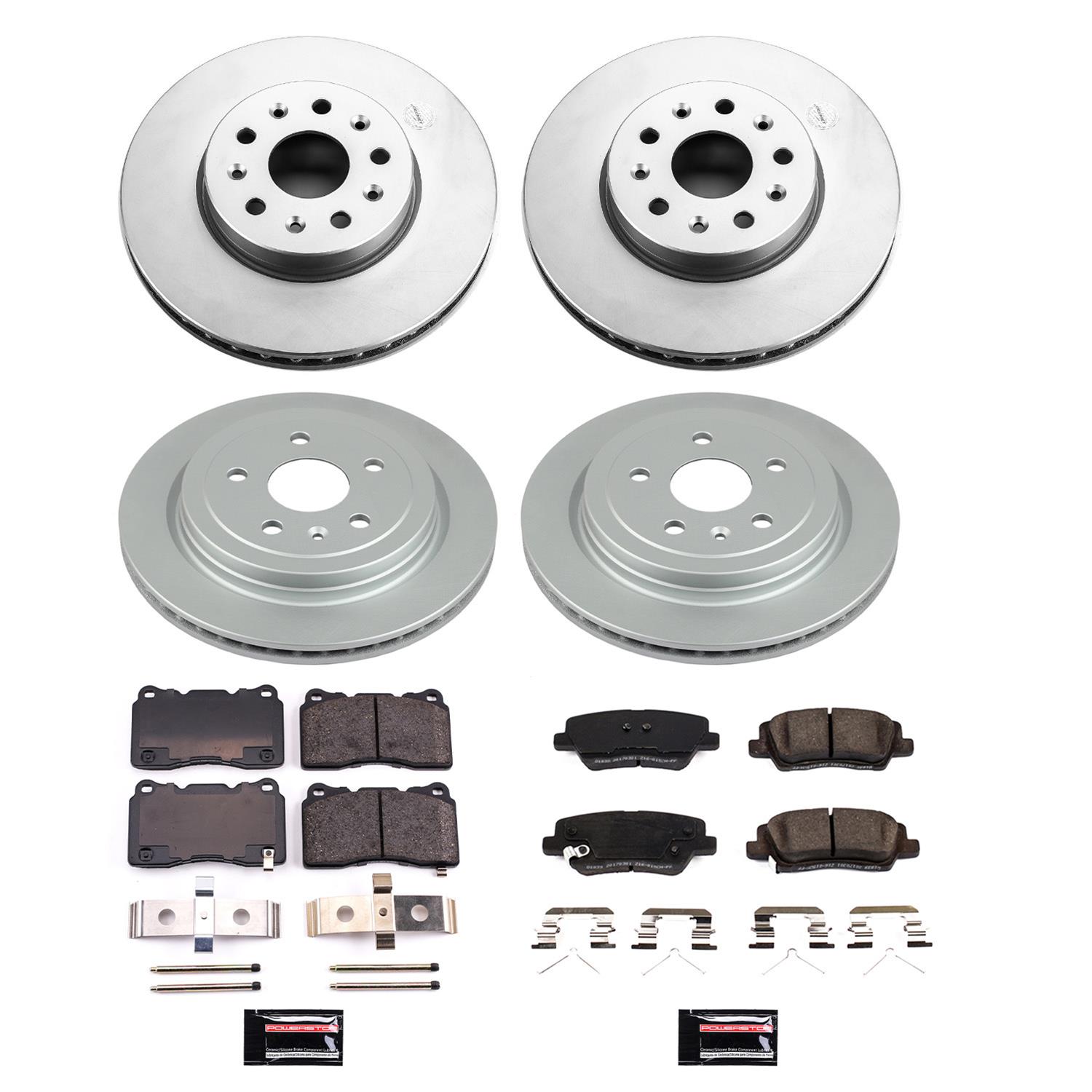 Power Stop 2019 Cadillac CTS Front & Rear Z17 Coated Brake Kit (1x psbCRK7001, 1x psbCRK8965) thumbnail 5