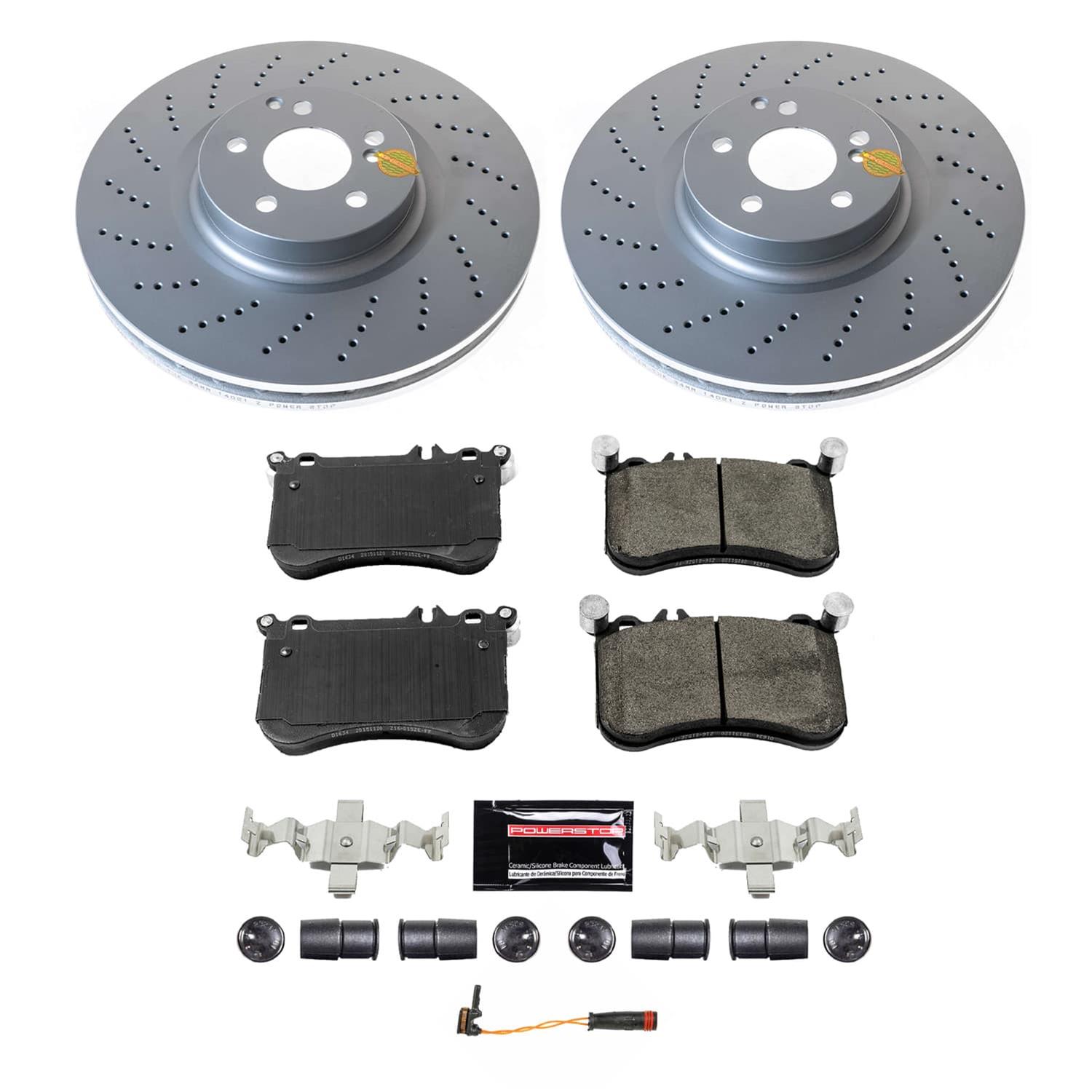 PowerStop Z23 Evolution Sport GEOMET Coated Brake Kits for 2012-2014 E550 - CRK9031 Rotor and Pad Combos, Coated, Solid Surface Rotors, Carbon Fiber Ceramic Pads, Front, Mercedes-Benz, Kit thumbnail 4