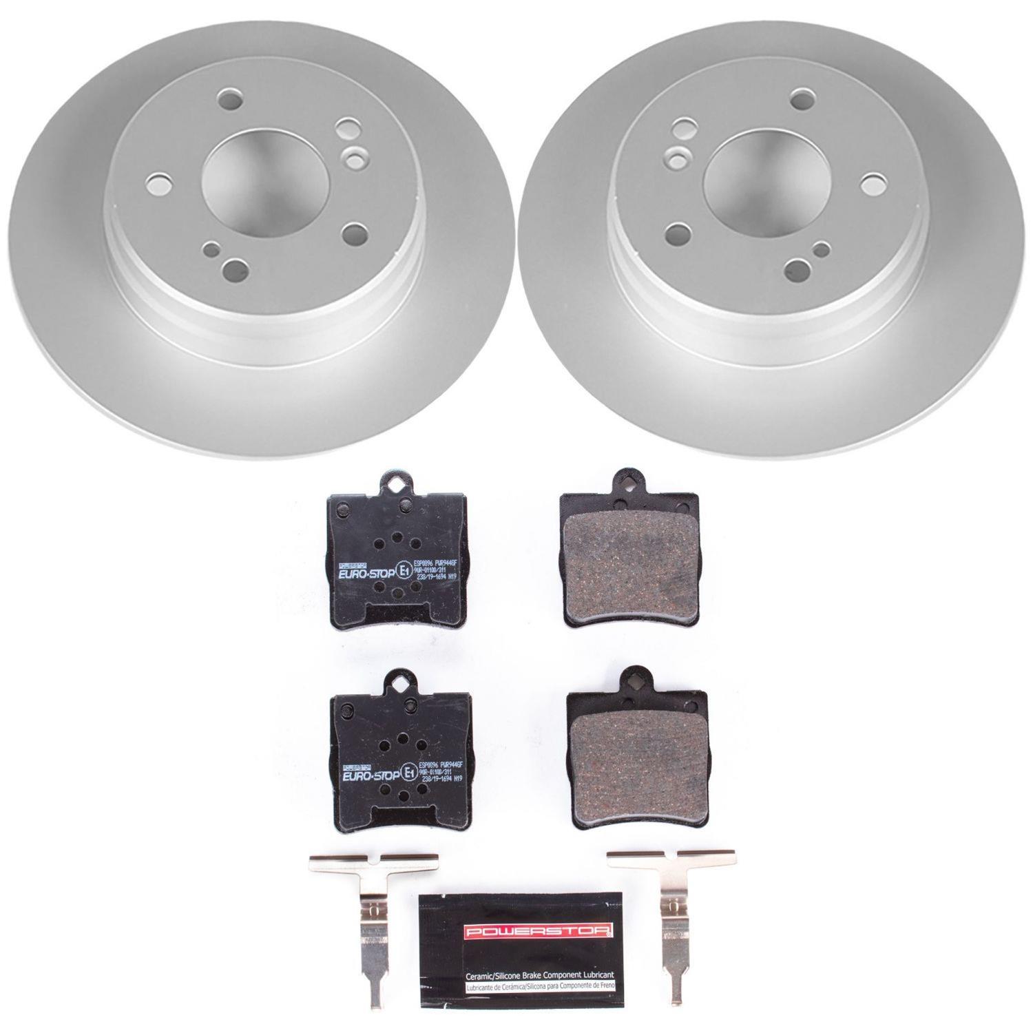 Power Stop 01-04 Mercedes-Benz SLK320 Front & Rear Euro-Stop Brake Kit (1x psbESK368, 1x psbESK2926) thumbnail 9