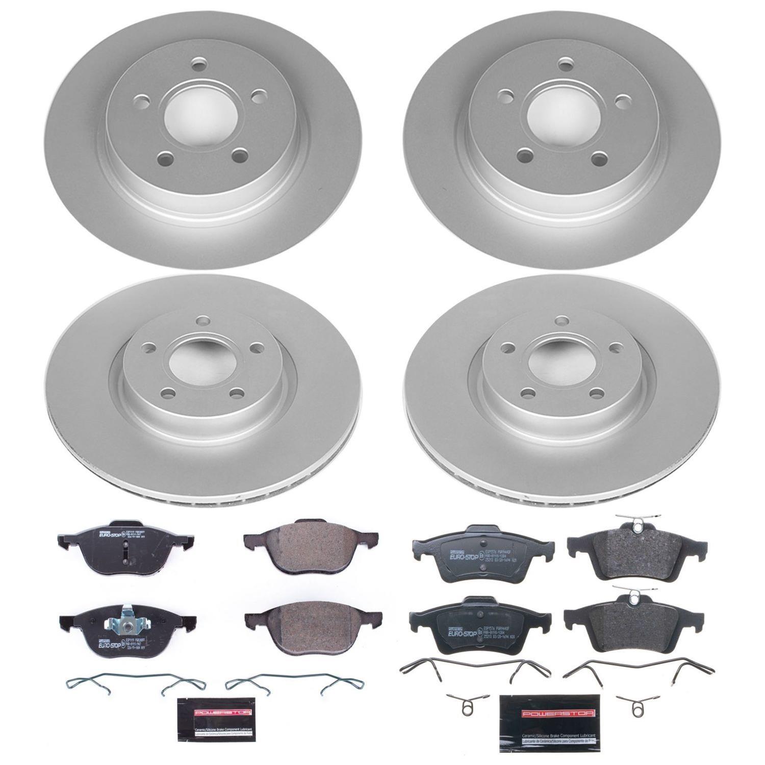 Power Stop 08-13 Volvo C30 Front & Rear Euro-Stop Brake Kit (1x psbESK4613, 1x psbESK4575) thumbnail 2