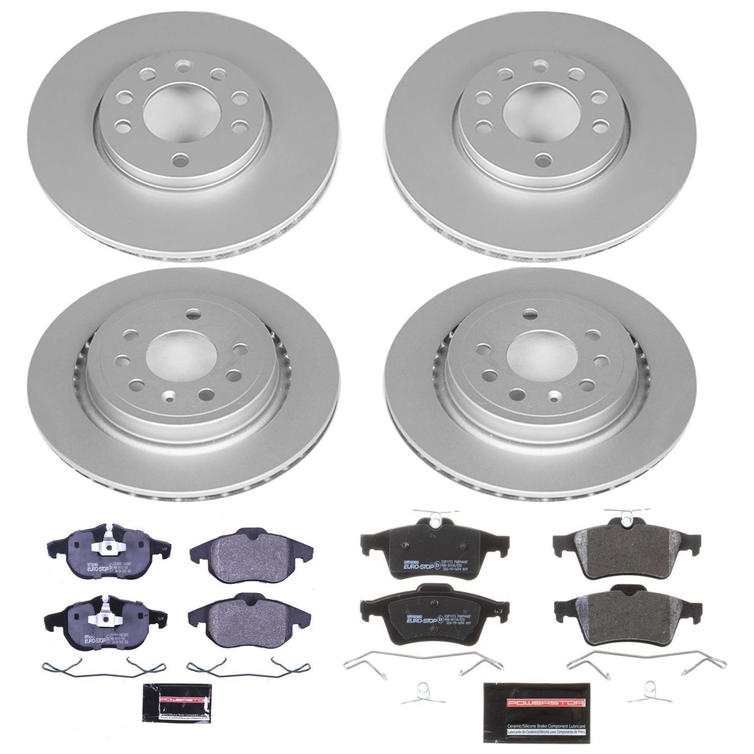 Power Stop 06-07 Saab 9-3 Front & Rear Euro-Stop Brake Kit (1x psbESK978, 1x psbESK983) thumbnail 3