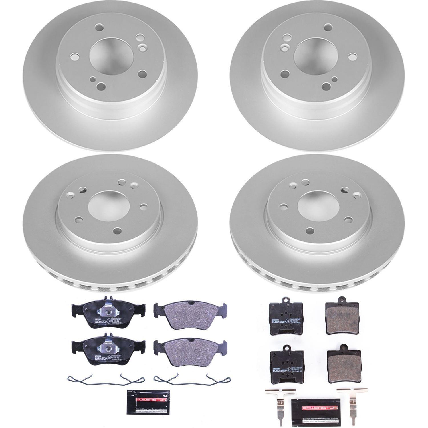 Power Stop 99-00 Mercedes-Benz C230 Front & Rear Euro-Stop Brake Kit (1x psbESK368, 1x psbESK3047) thumbnail 7