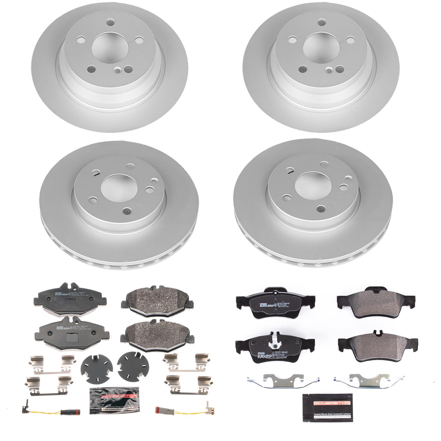 Power Stop 03-09 Mercedes-Benz E320 Sedan Front & Rear Euro-Stop Brake Kit (1x psbESK5320, 1x psbESK5325A) thumbnail 6